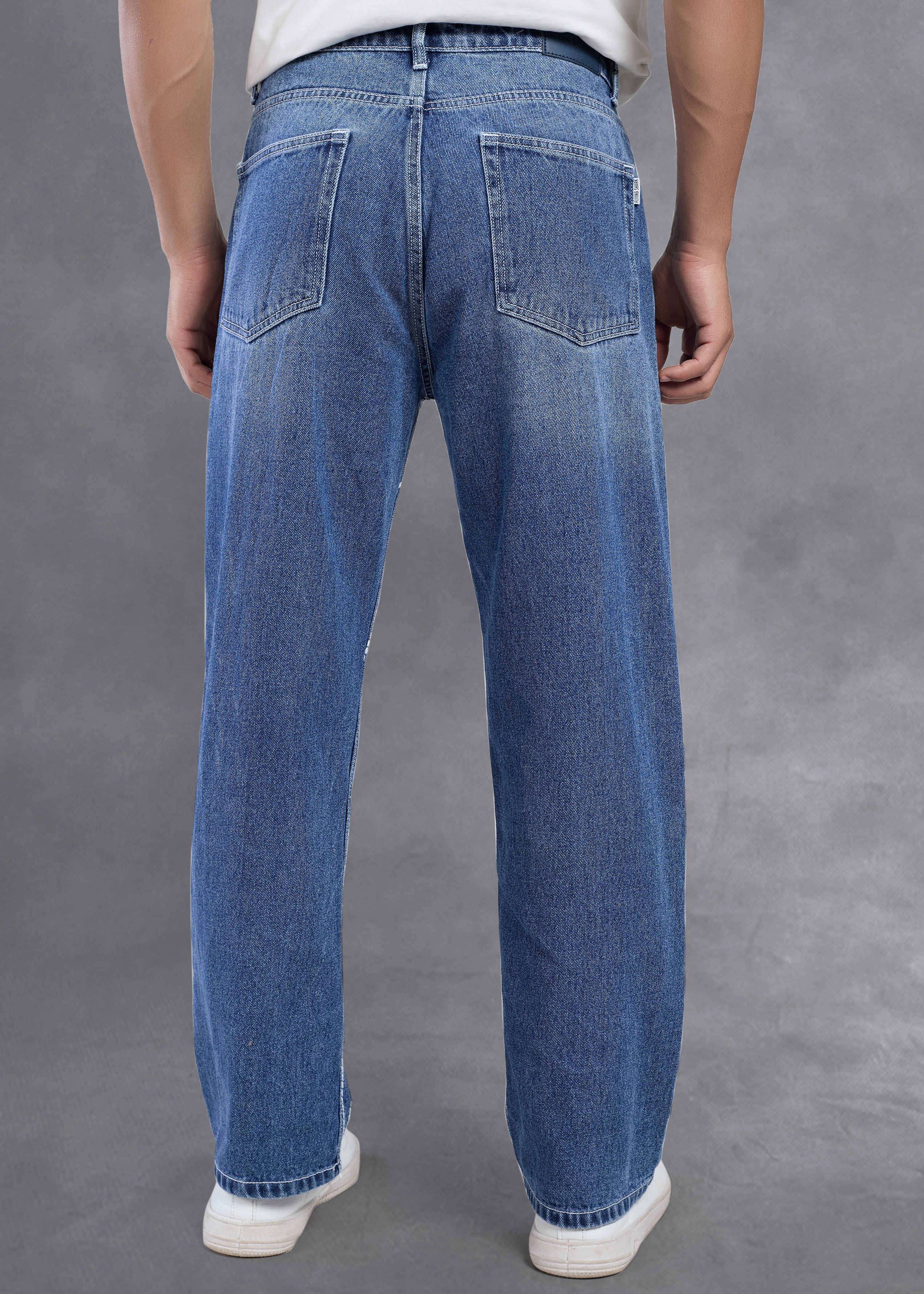 Vertical Stitch Pattern Denim Jeans - FS123