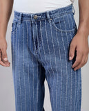 Vertical Stitch Pattern Denim Jeans - FS123