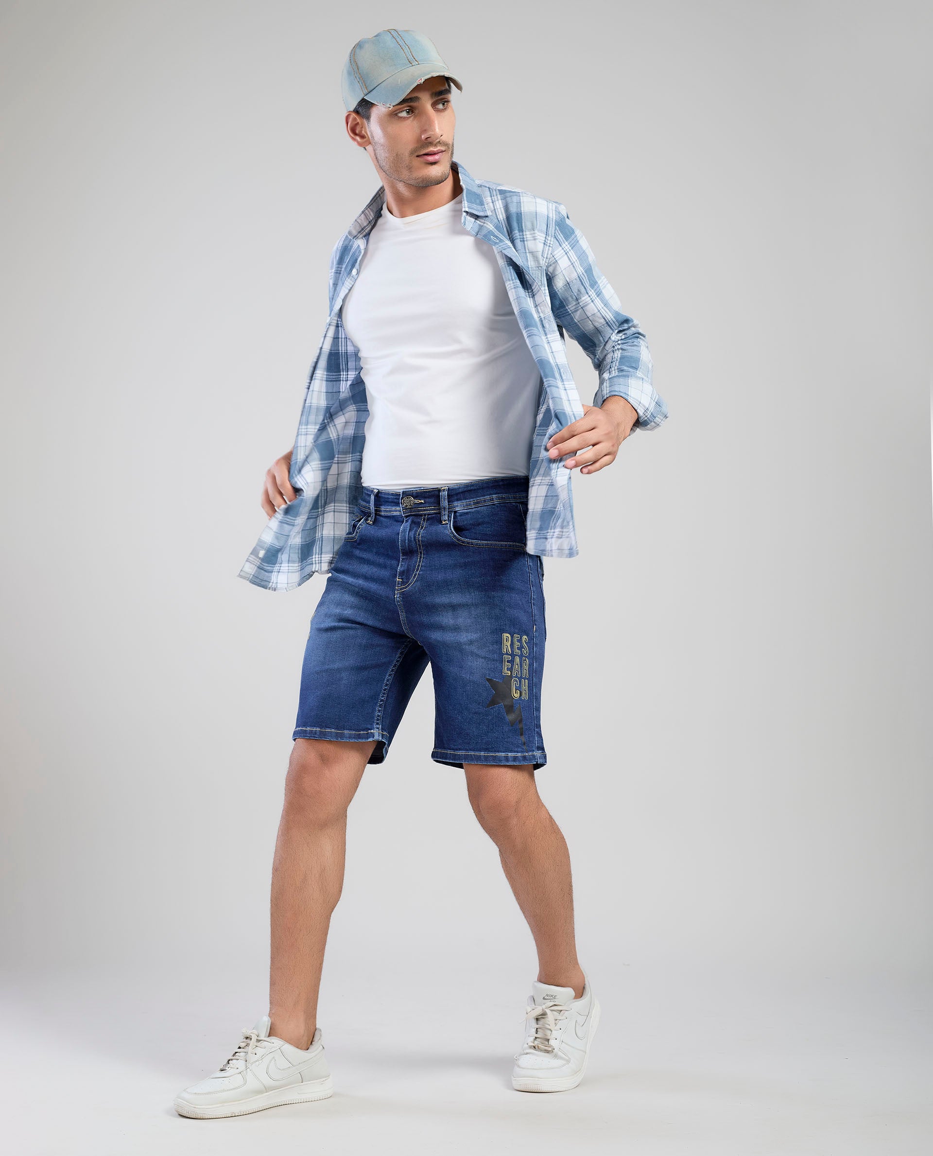 FS 126 Flying Shark Men’s Blue Denim Shorts
