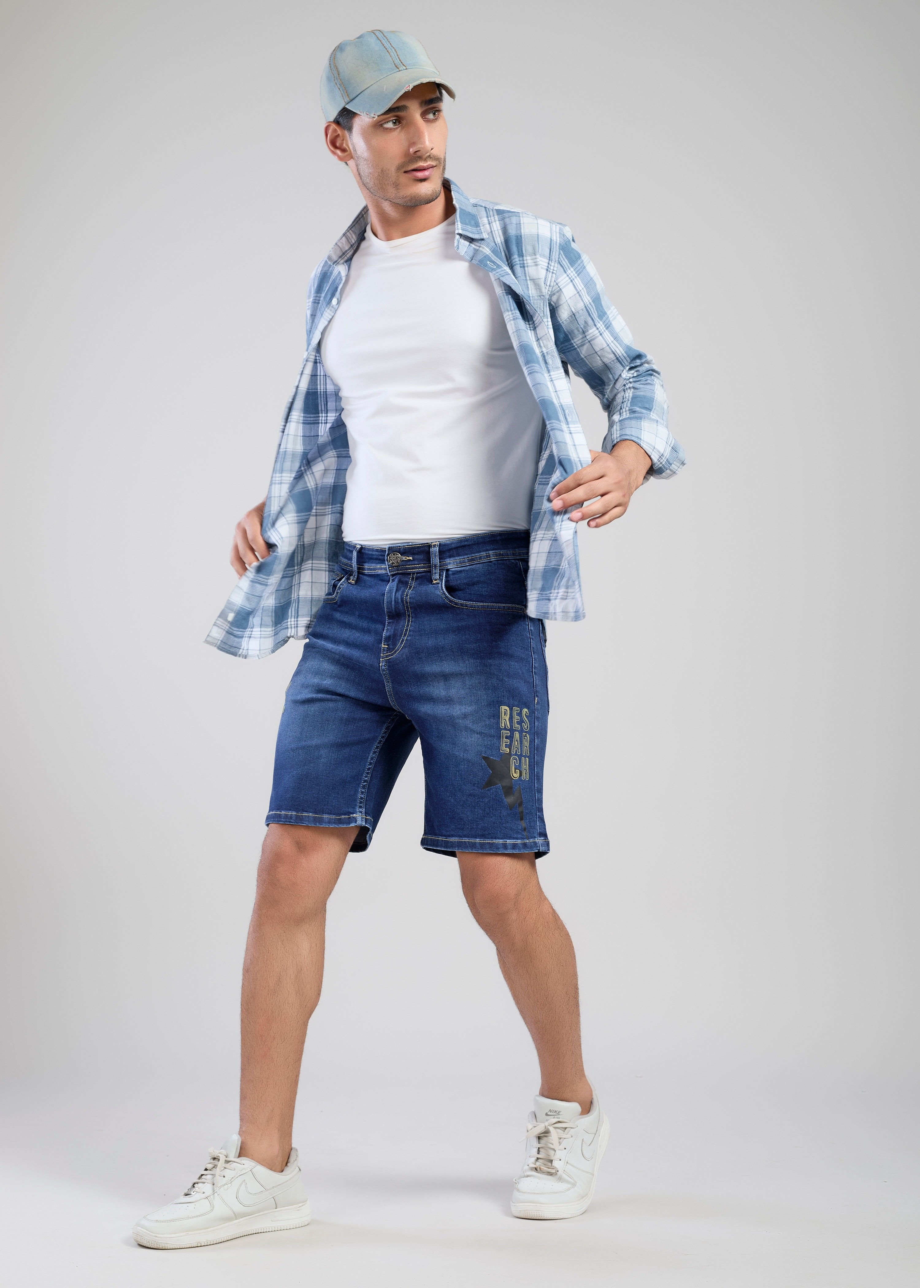 Flying Shark Men’s Blue Denim Shorts