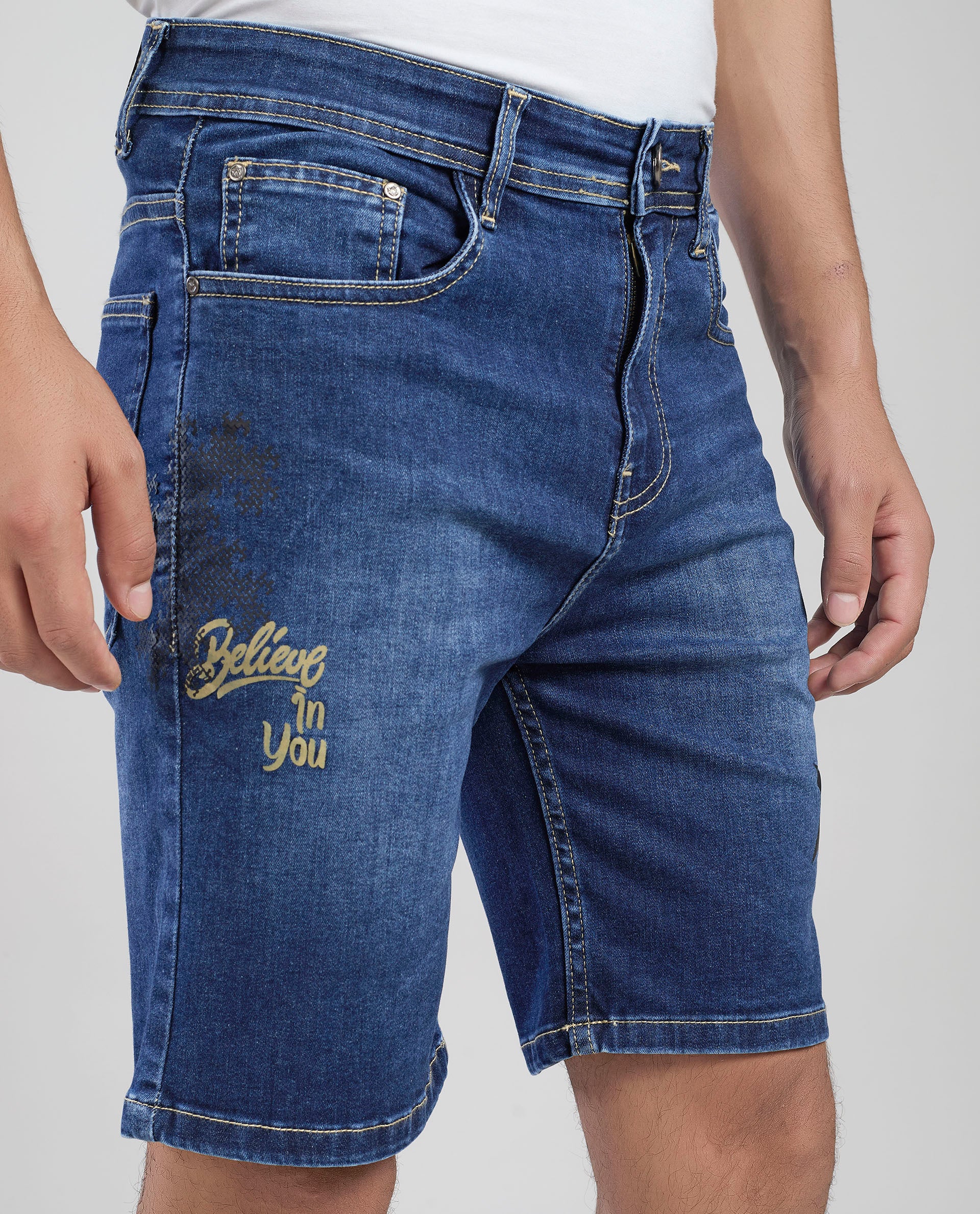FS 126 Flying Shark Men’s Blue Denim Shorts