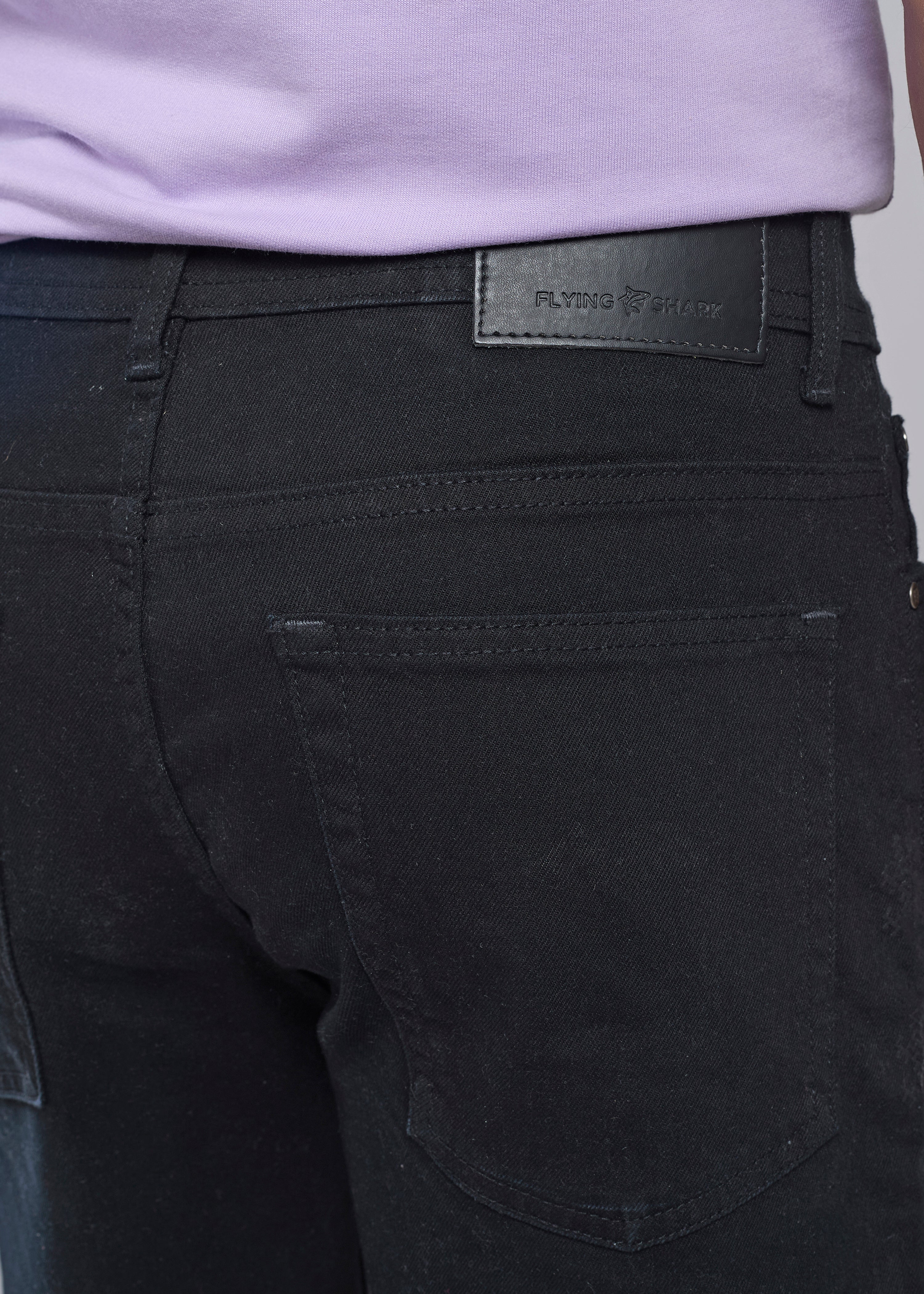 Flying Shark Men’s Black Denim Shorts
