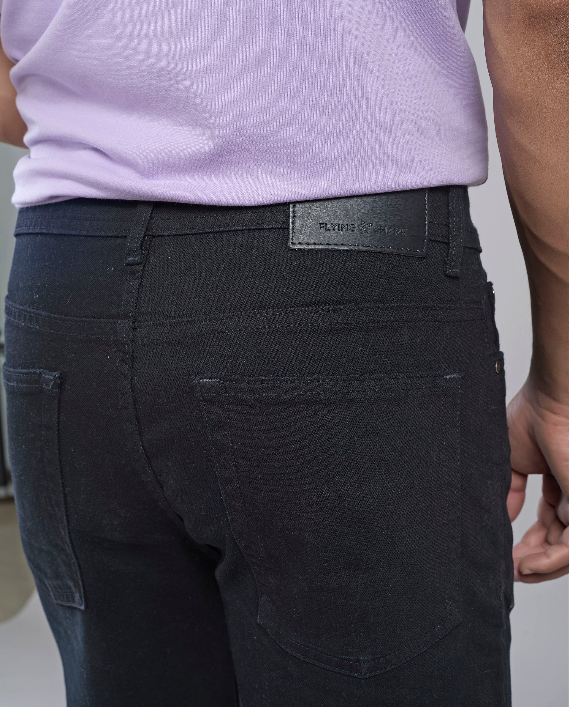 FS 126 Flying Shark Men’s Black Denim Shorts