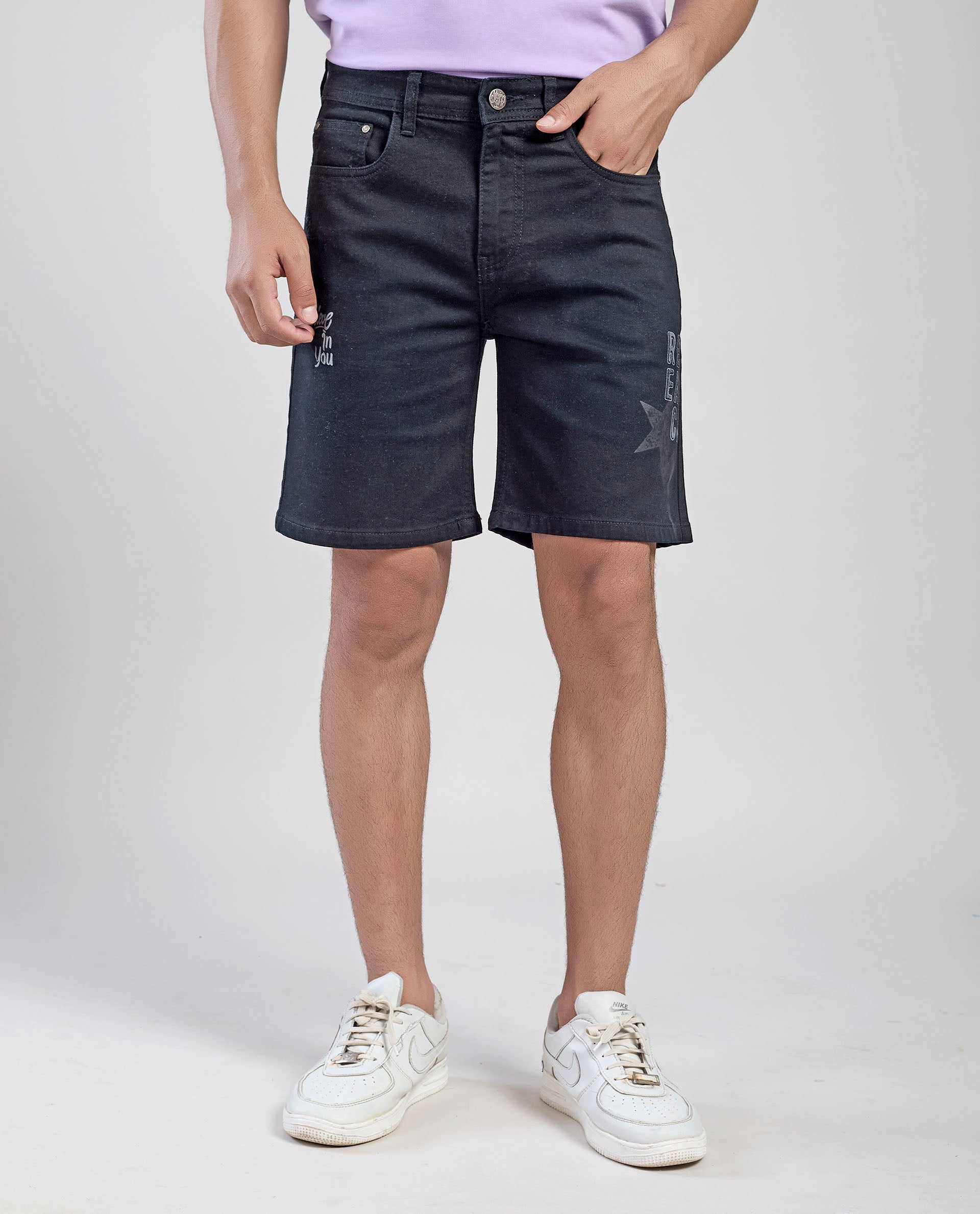 Men’s Black Denim Shorts