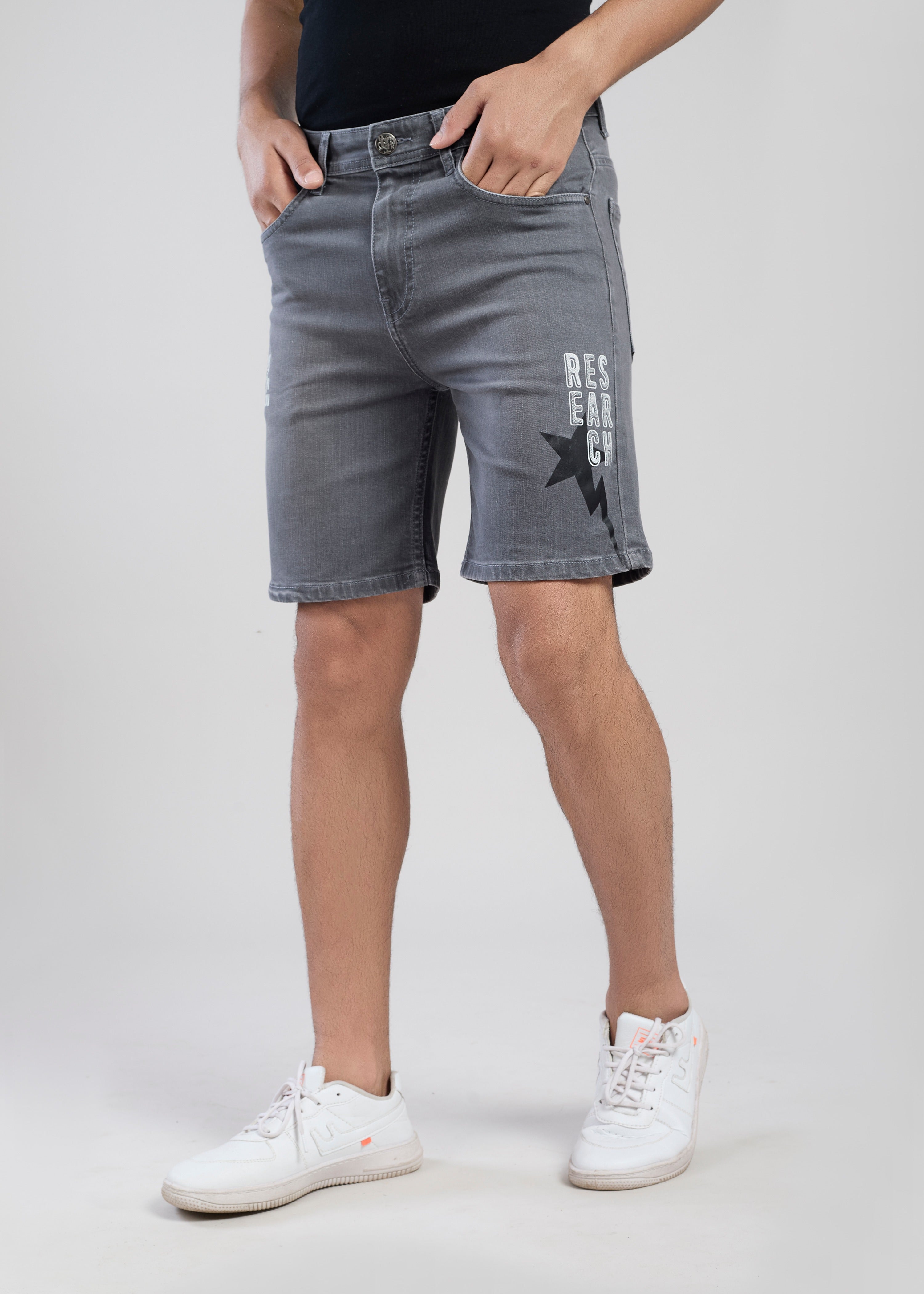 Flying Shark Men’s Grey Denim Shorts