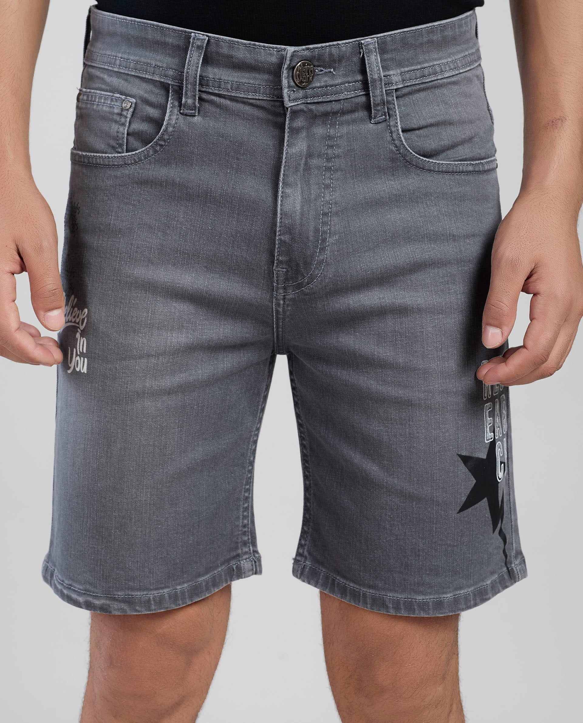 FS 126 Flying Shark Men’s Grey Denim Shorts
