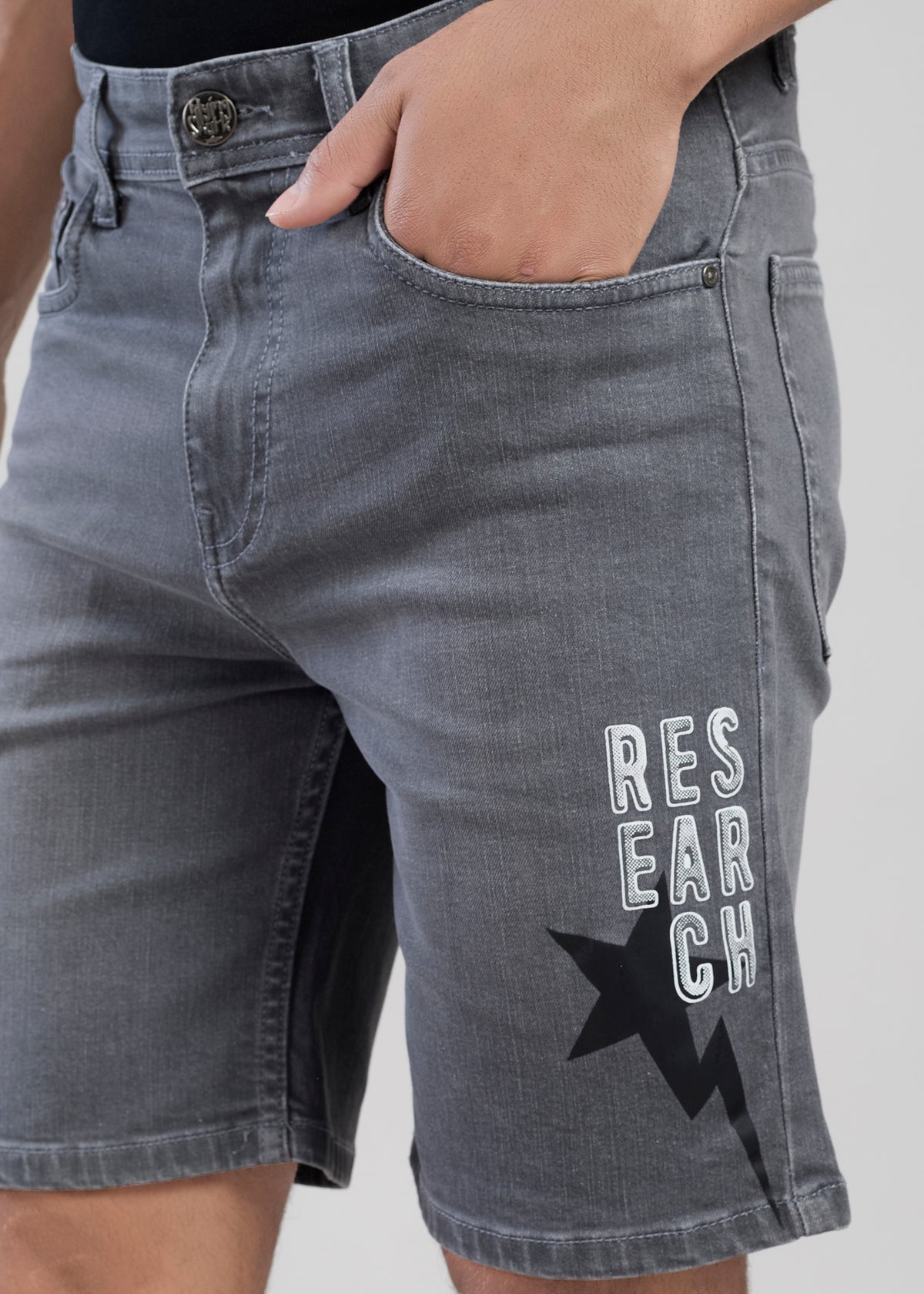 Flying Shark Men’s Grey Denim Shorts