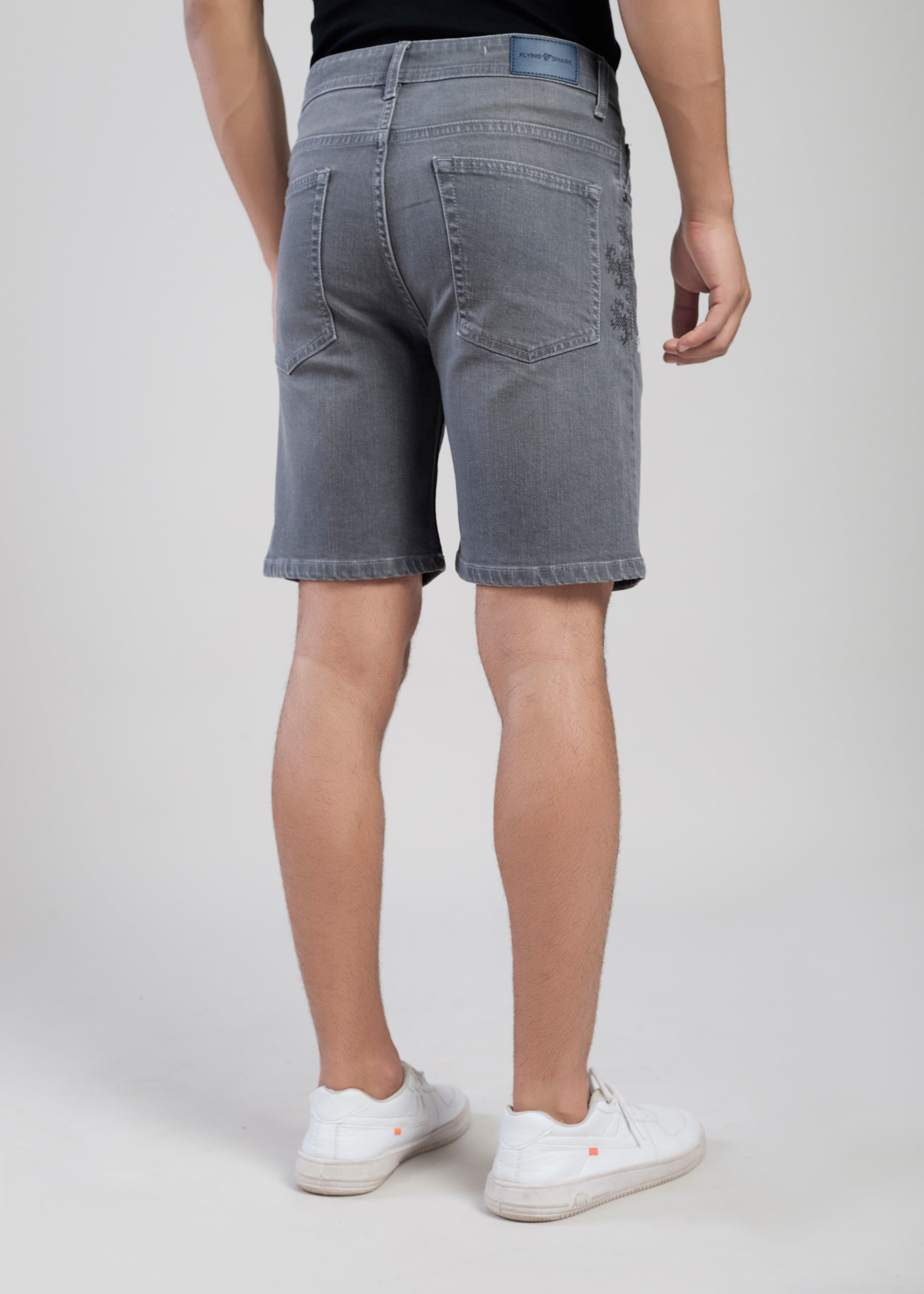 Flying Shark Men’s Grey Denim Shorts