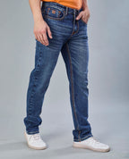 Saddle Stich Blue Denim Jeans
