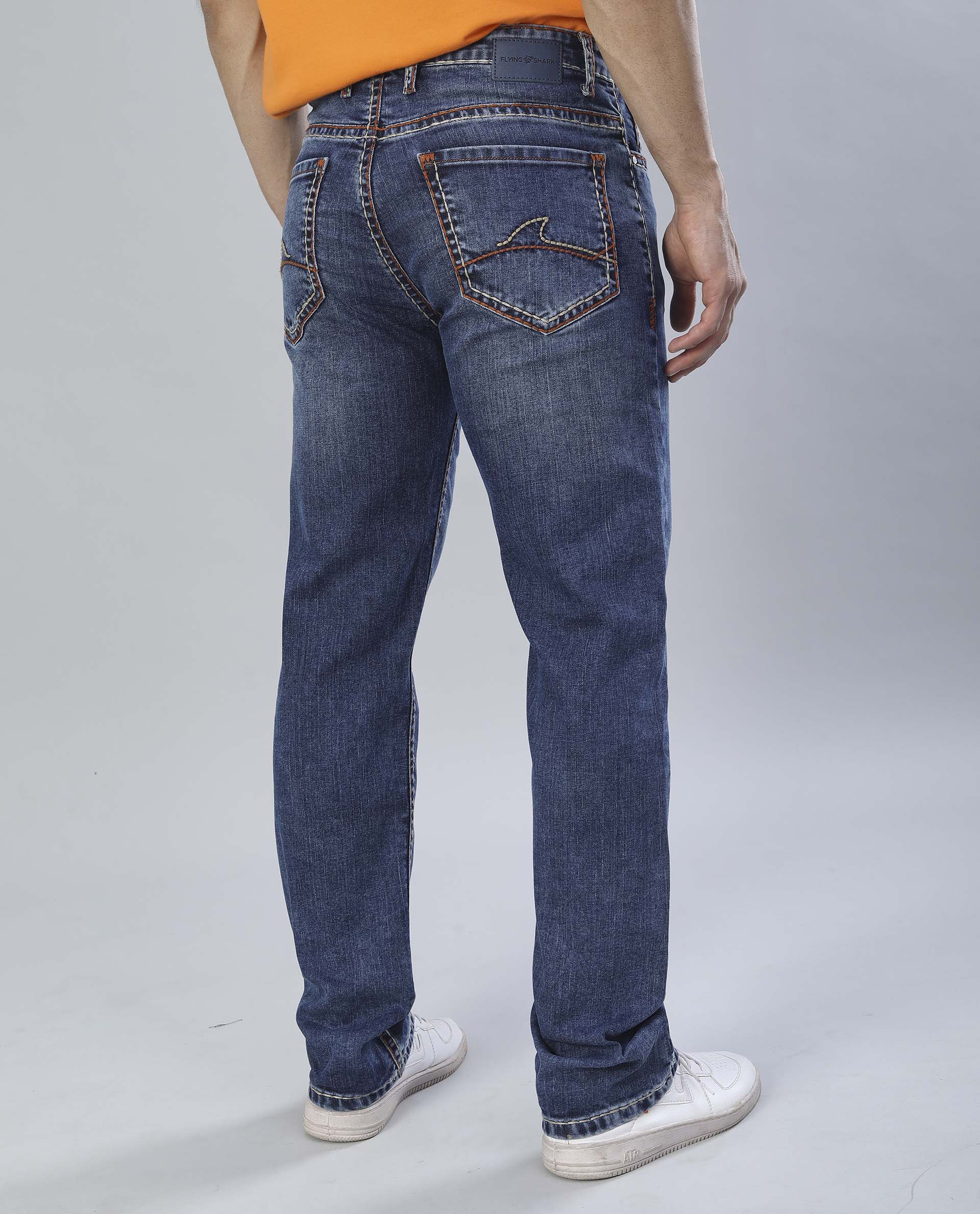 Saddle Stich Blue Denim Jeans
