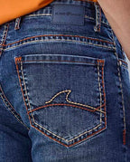 Saddle Stich Blue Denim Jeans