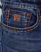 Saddle Stich Blue Denim Jeans