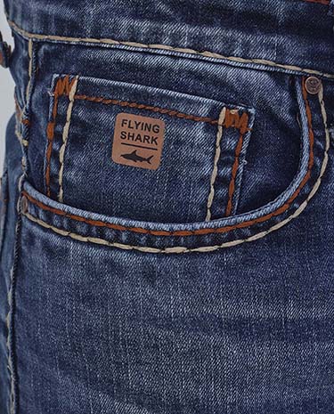 Saddle Stich Blue Denim Jeans