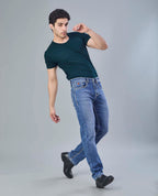 Saddle Stitch Classic Blue Denim Jeans