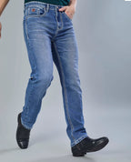 Saddle Stitch Classic Blue Denim Jeans