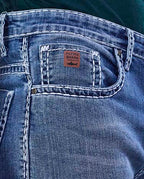 Saddle Stitch Classic Blue Denim Jeans