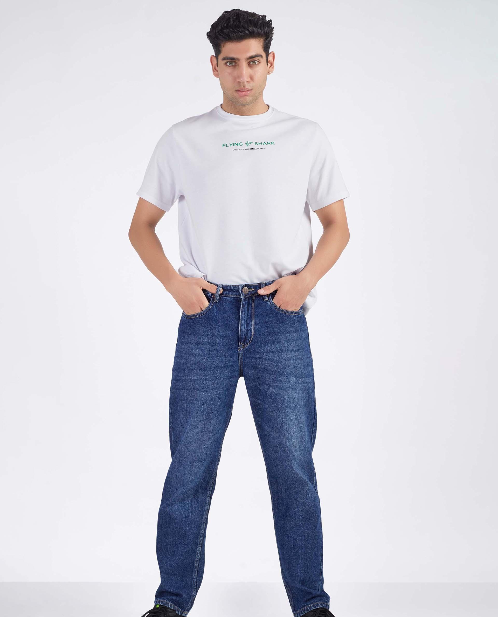 MEDIUM BLUE STRAIGHT FIT JEANS