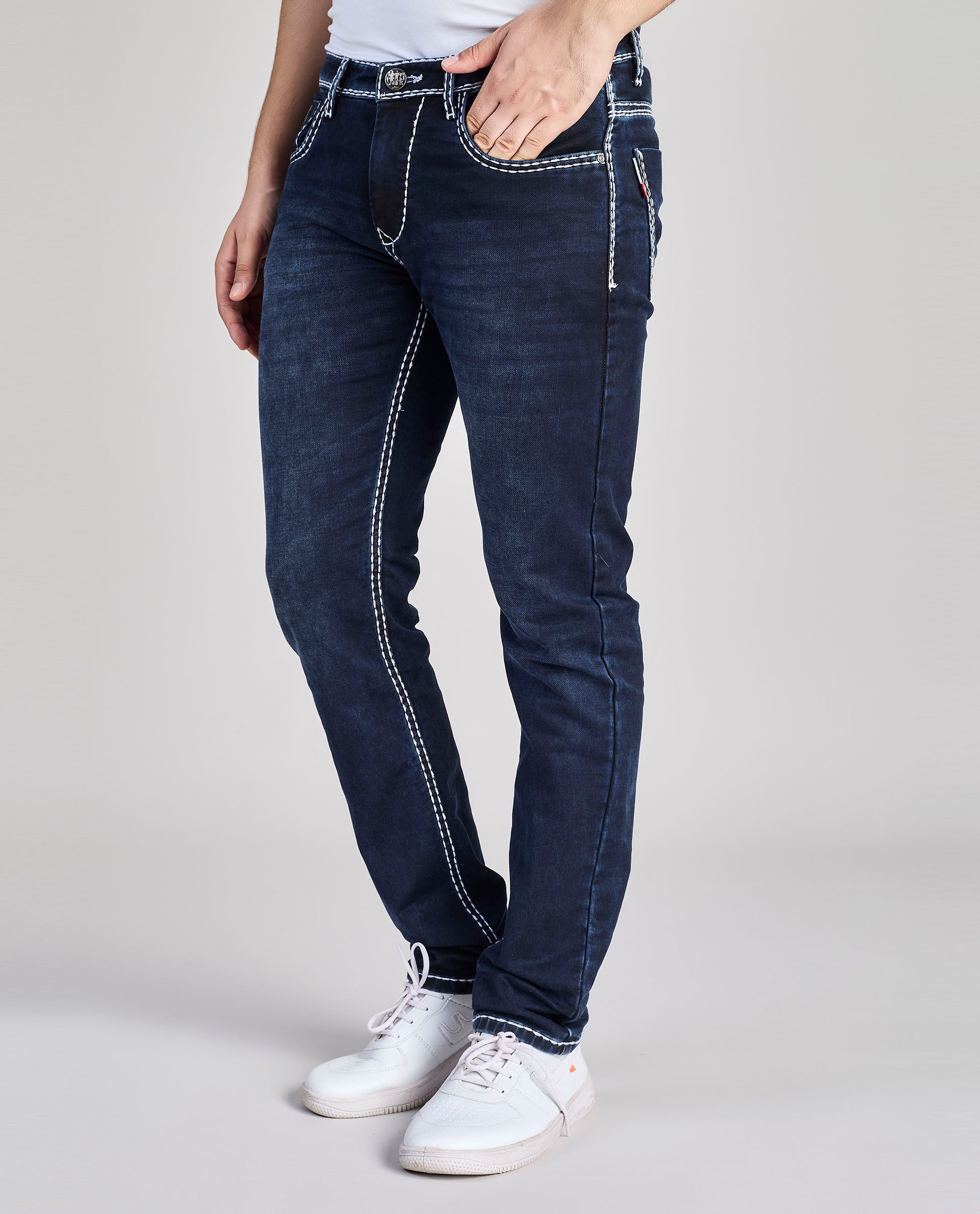 FS 116 – Flying Shark "Shark Fin Edge" Saddle Stitch Denim