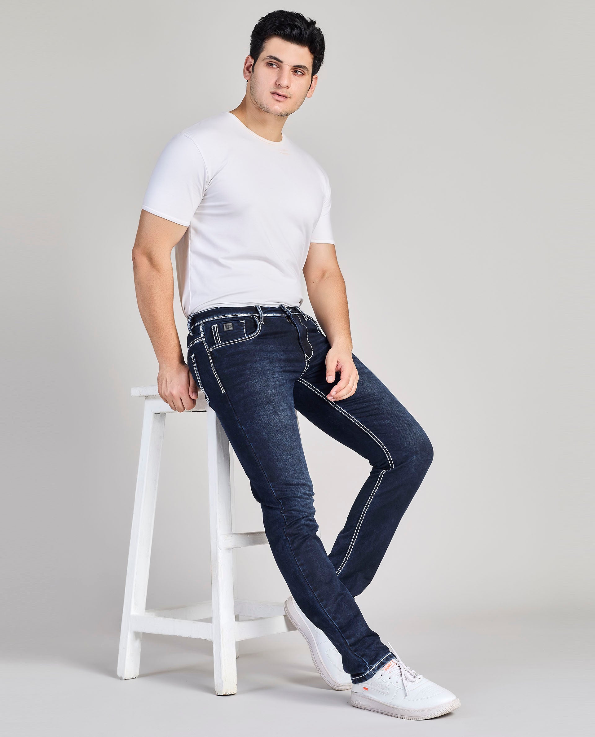 FS 116 – Flying Shark "Shark Fin Edge" Saddle Stitch Denim