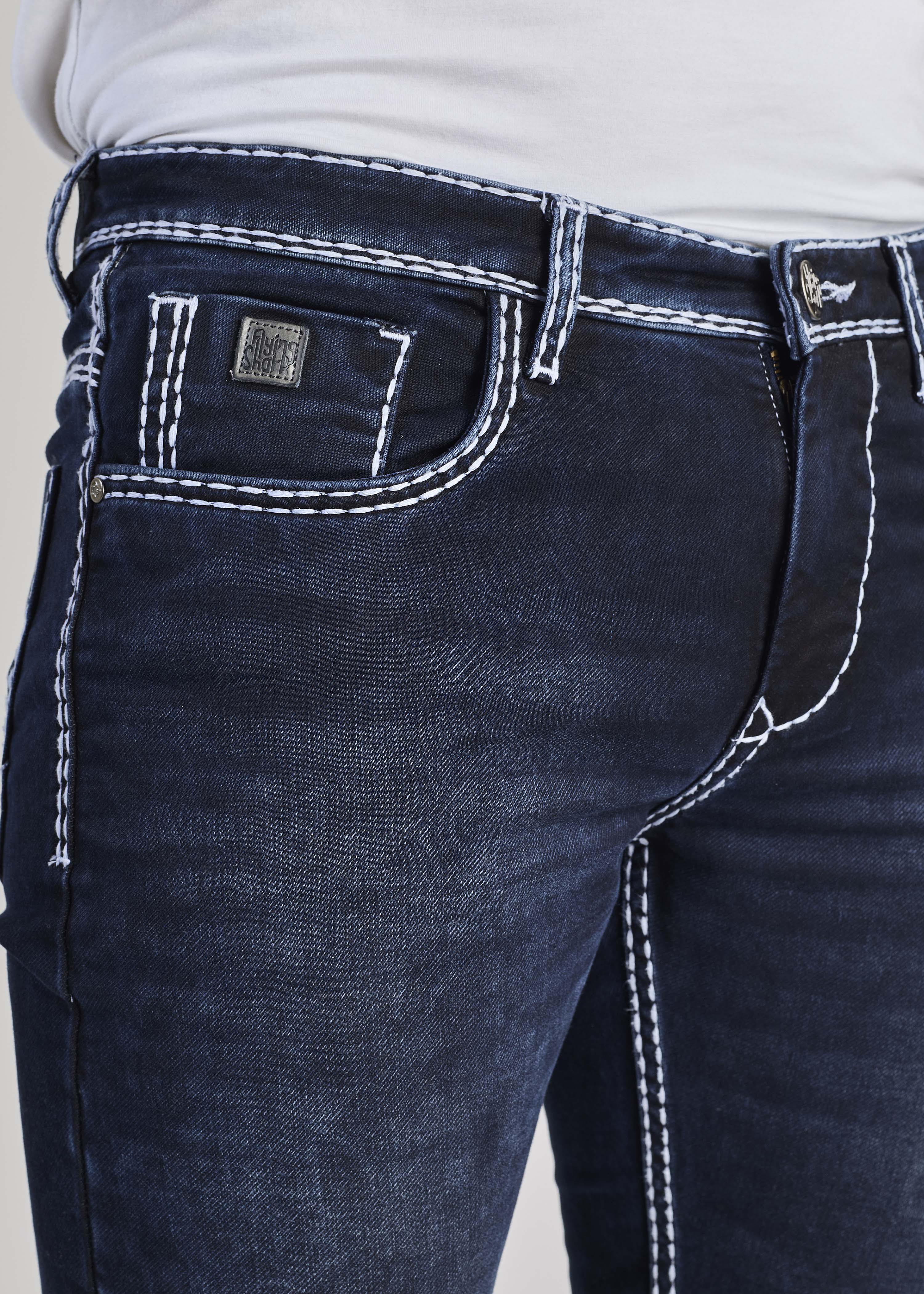 FS 116 – Flying Shark "Shark Fin Edge" Saddle Stitch Denim