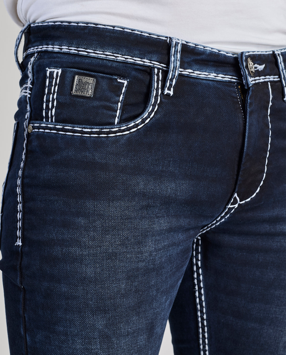 FS 116 – Flying Shark "Shark Fin Edge" Saddle Stitch Denim
