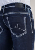 FS 116 – Flying Shark "Shark Fin Edge" Saddle Stitch Denim