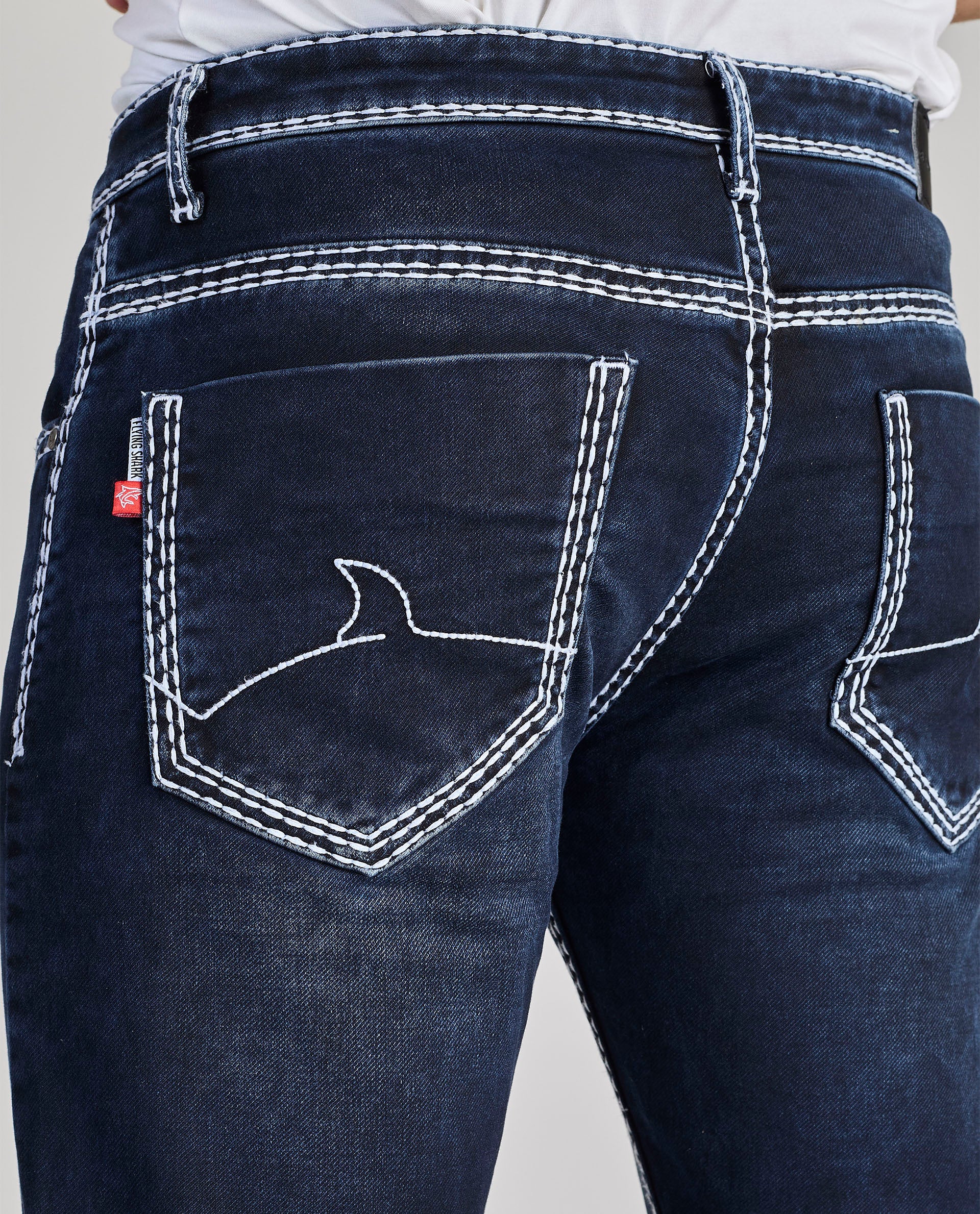 FS 116 – Flying Shark "Shark Fin Edge" Saddle Stitch Denim