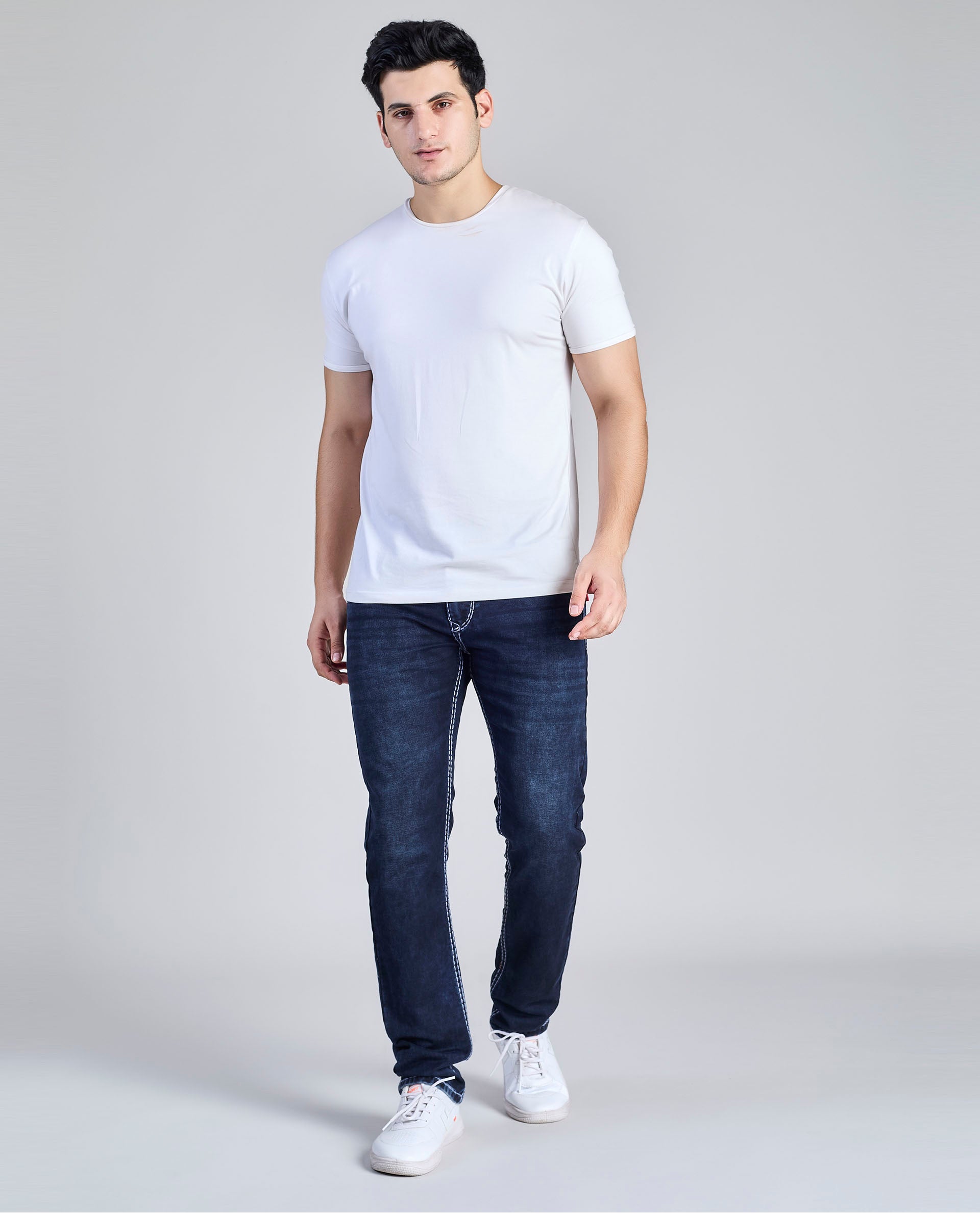 FS 114 – Flying Shark "Light Grey Contrast Stitch" Saddle Stitch Denim