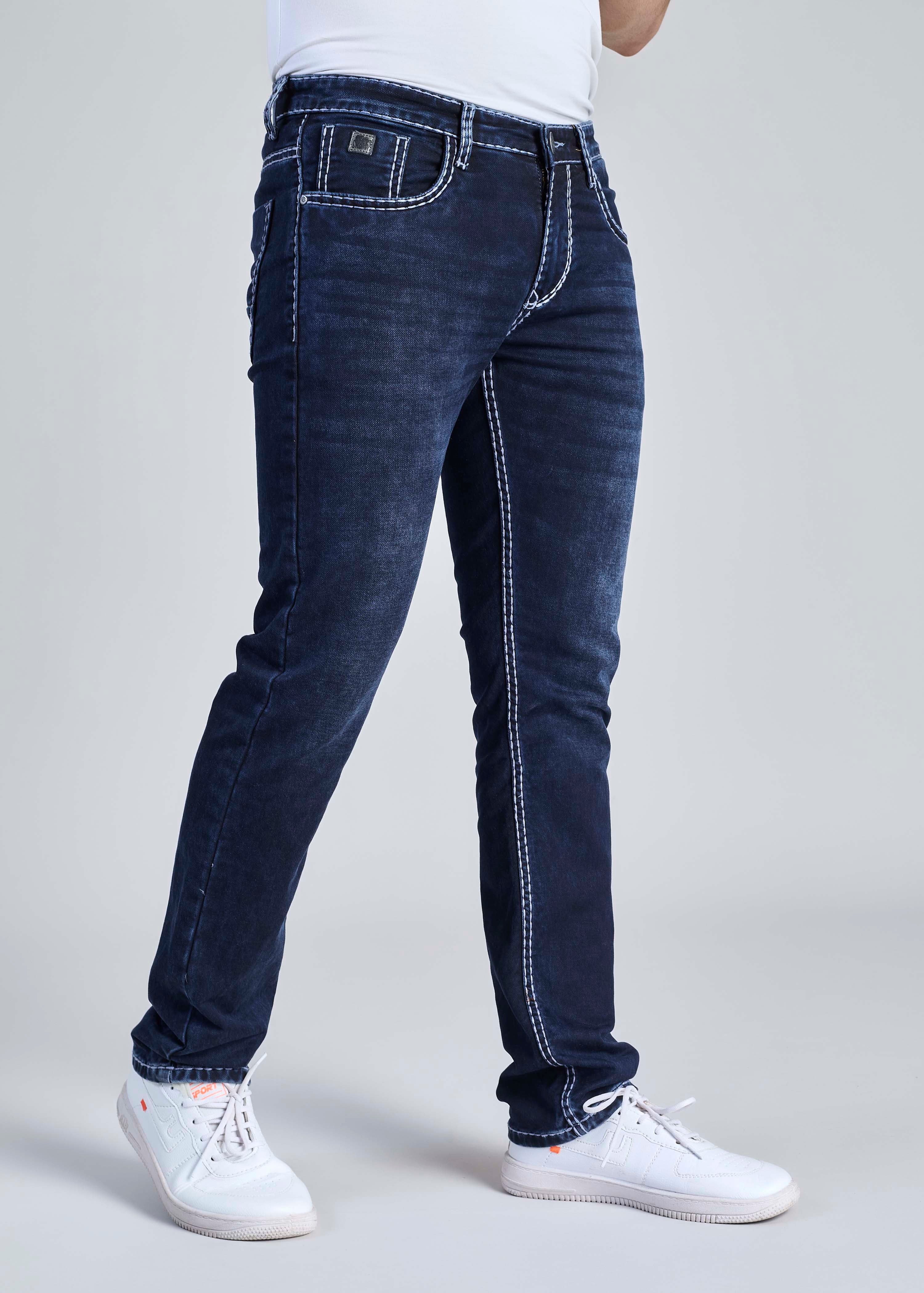 FS 114 – Flying Shark "Light Grey Contrast Stitch" Saddle Stitch Denim