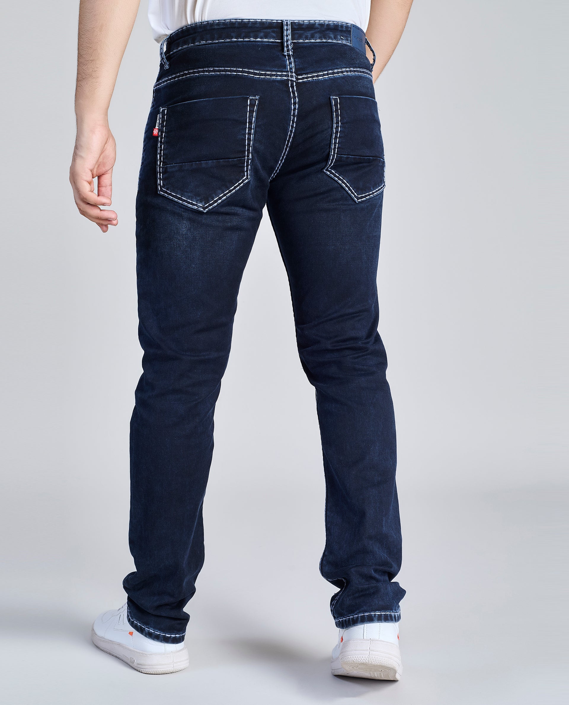 FS 114 – Flying Shark "Light Grey Contrast Stitch" Saddle Stitch Denim