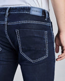 FS 114 – Flying Shark "Light Grey Contrast Stitch" Saddle Stitch Denim