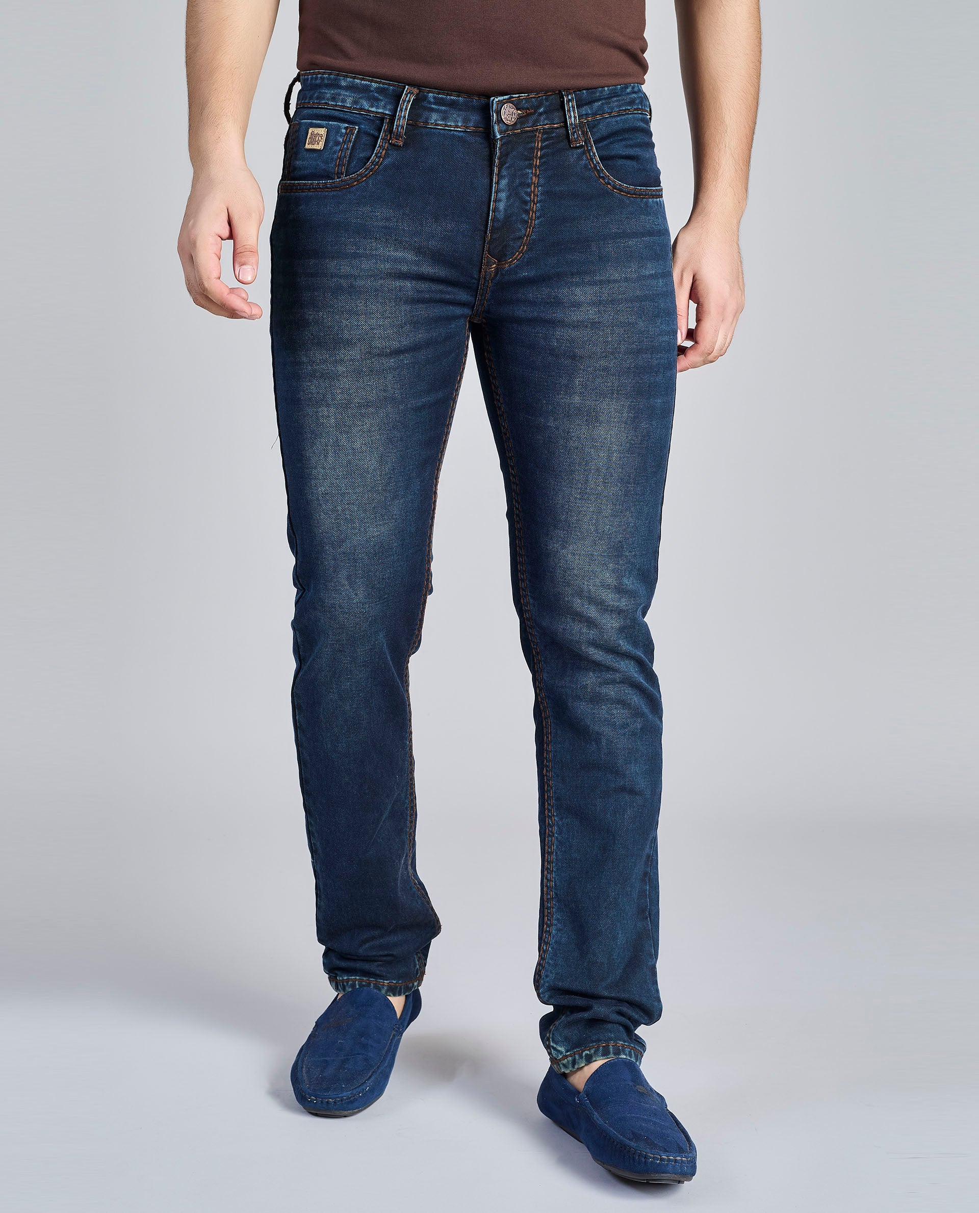 "Minimal Deep Indigo" Saddle Stitch Denim
