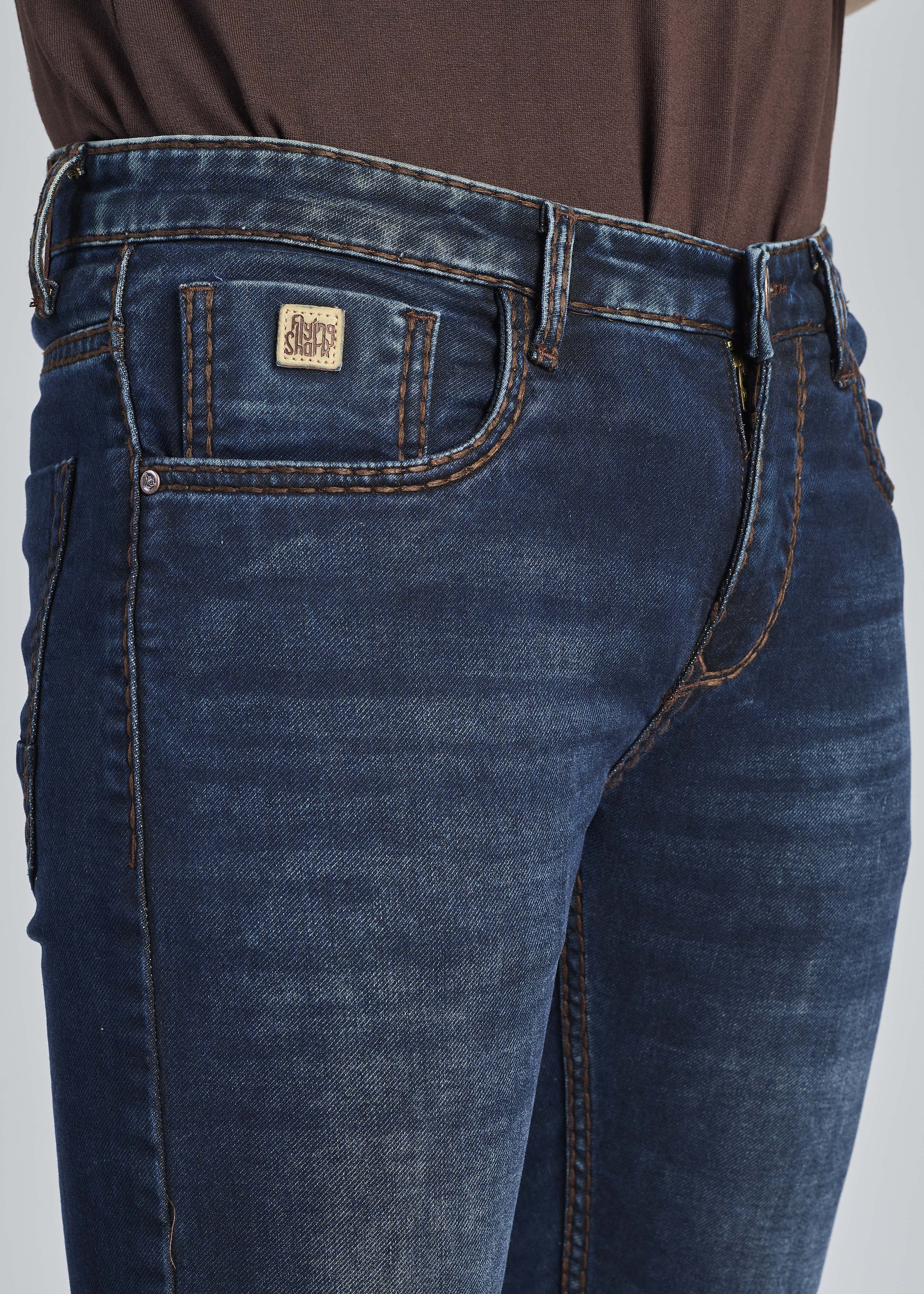 FS 112 – Flying Shark "Minimal Deep Indigo" Saddle Stitch Denim