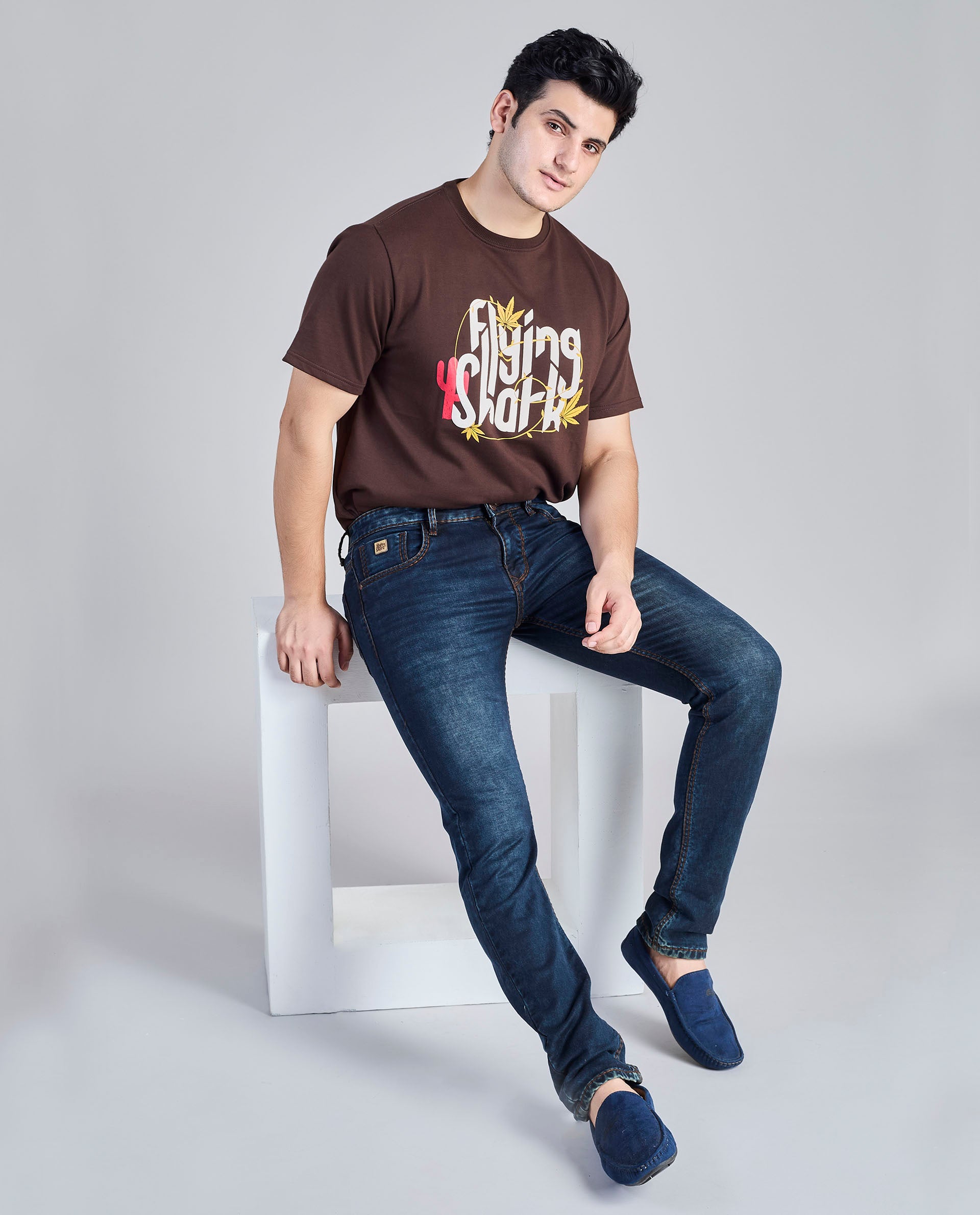 FS 112 – Flying Shark "Minimal Deep Indigo" Saddle Stitch Denim