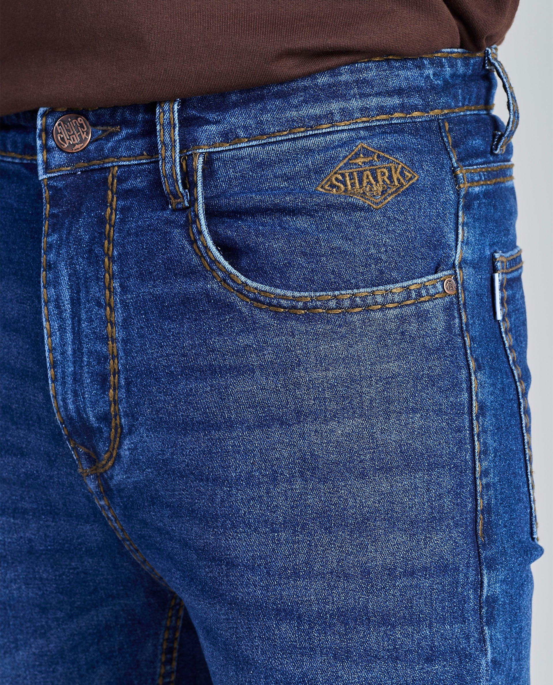 FS 106 – Flying Shark "Urban Edge" Saddle Stitch Straight fit Denim