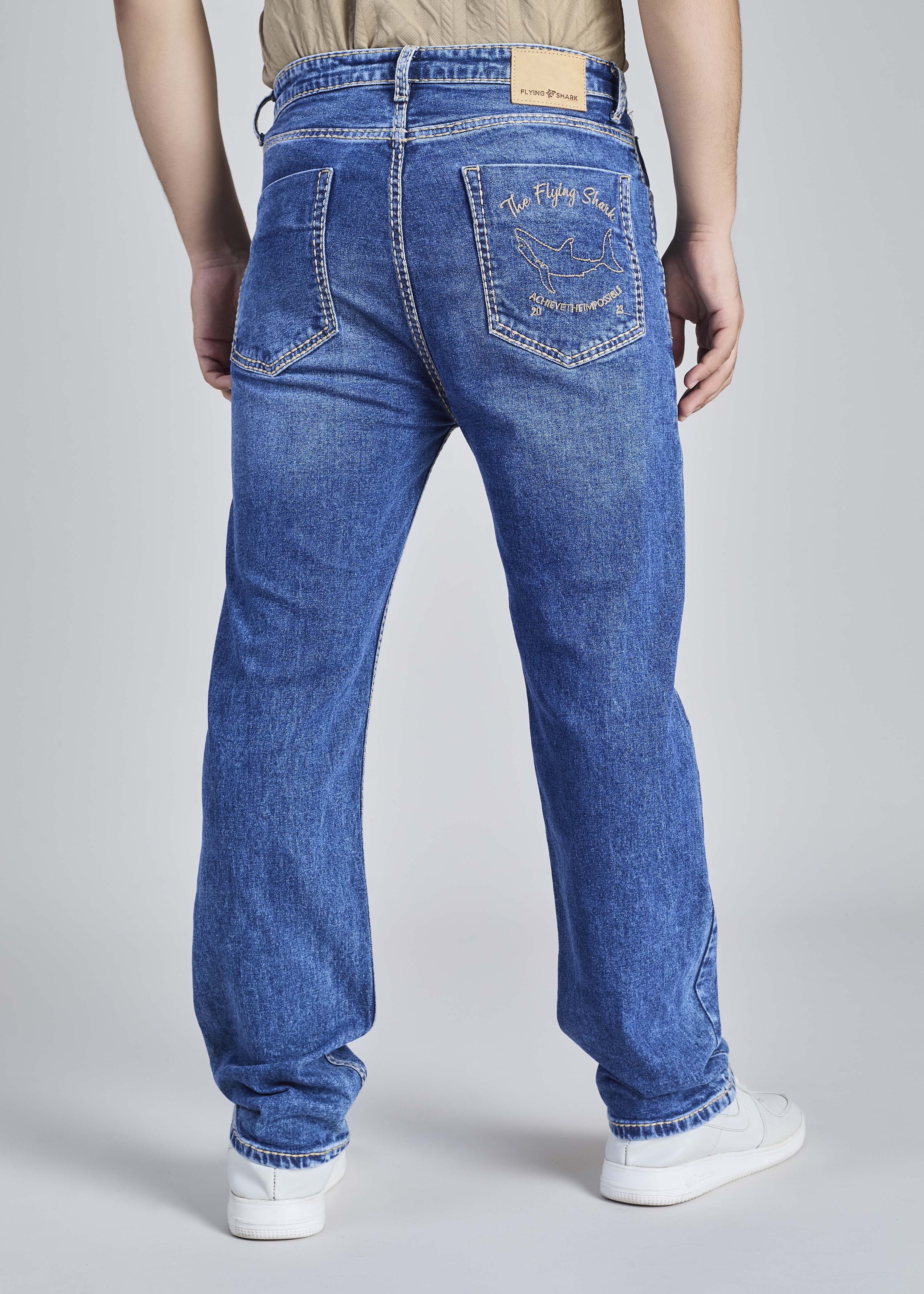 FS 104 – Flying Shark "Signature Shark" Saddle Stitch Straight fit Denim