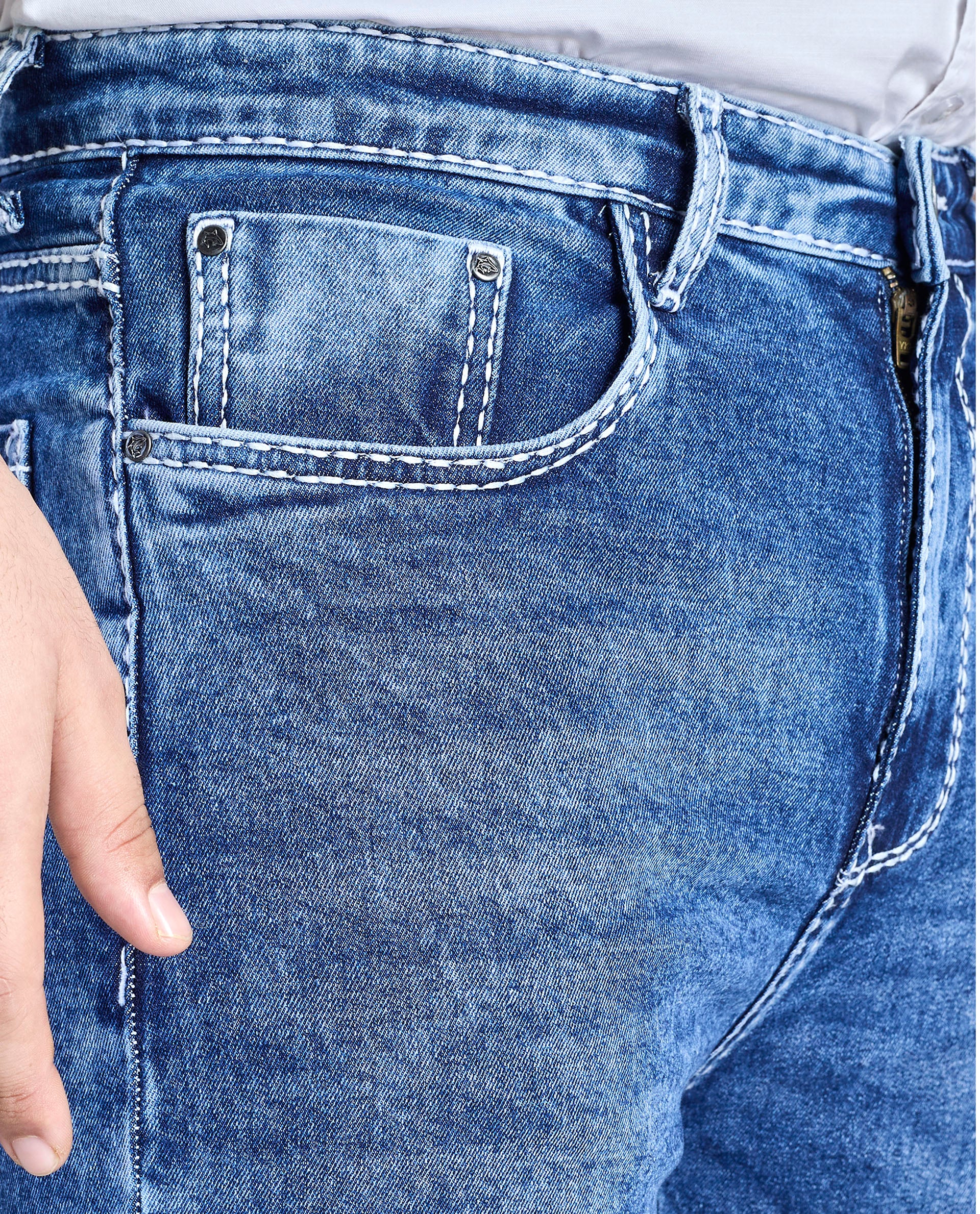 "Exclusive Classic" Saddle Stitch Straight fit Denim