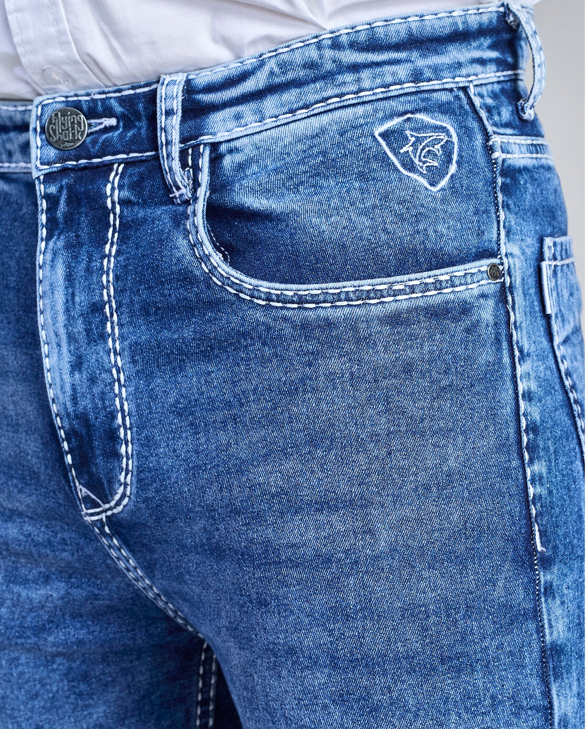 FS 105 – Flying Shark "Exclusive Classic" Saddle Stitch Straight fit Denim