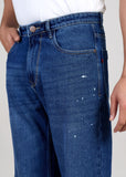 Flying Shark Loose Fit Jeans with Embroidery & Patchwork Detail