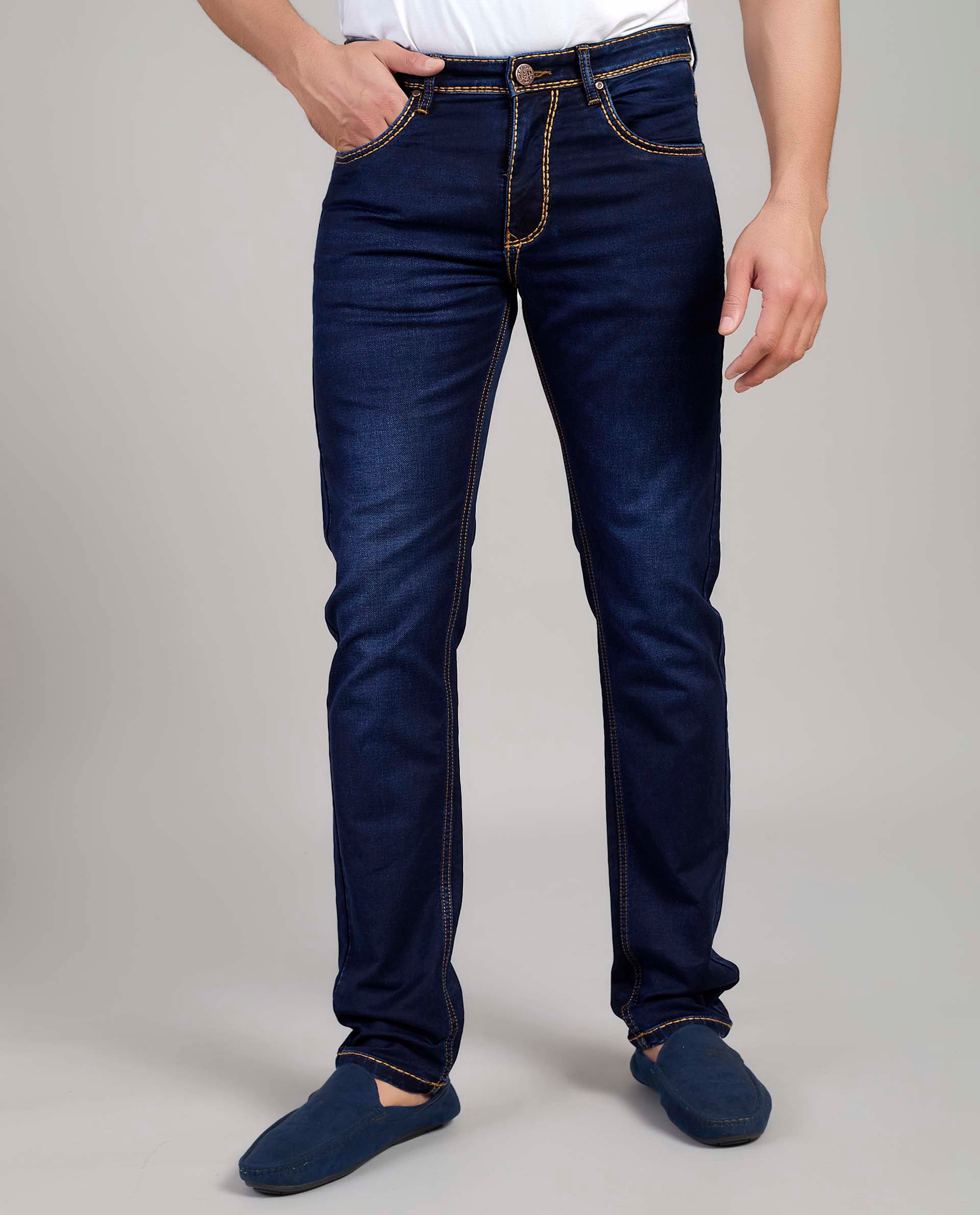 FS 127 Flying Shark Dark Indigo Heavy Stitch Denim Jeans