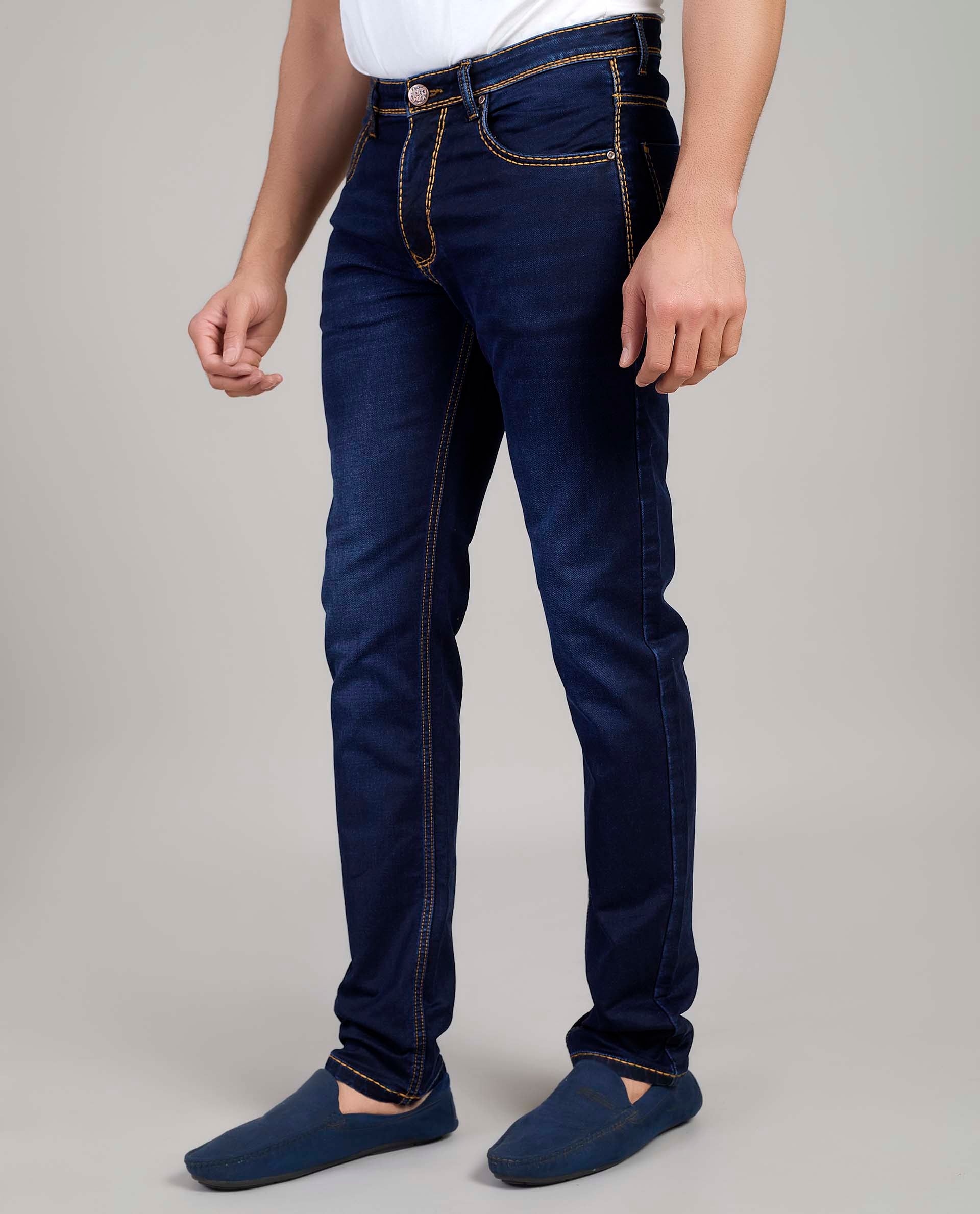 FS 127 Flying Shark Dark Indigo Heavy Stitch Denim Jeans