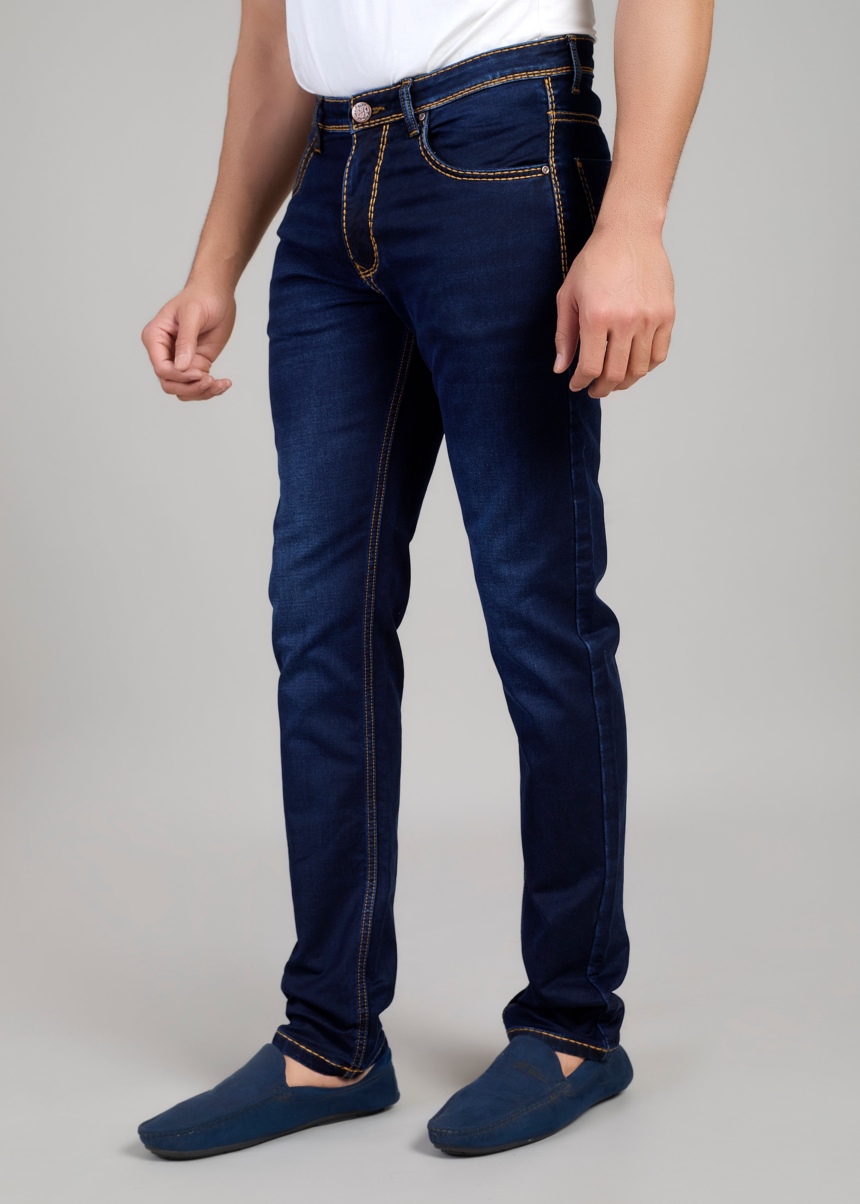 Flying Shark Dark Indigo Heavy Stitch Denim Jeans