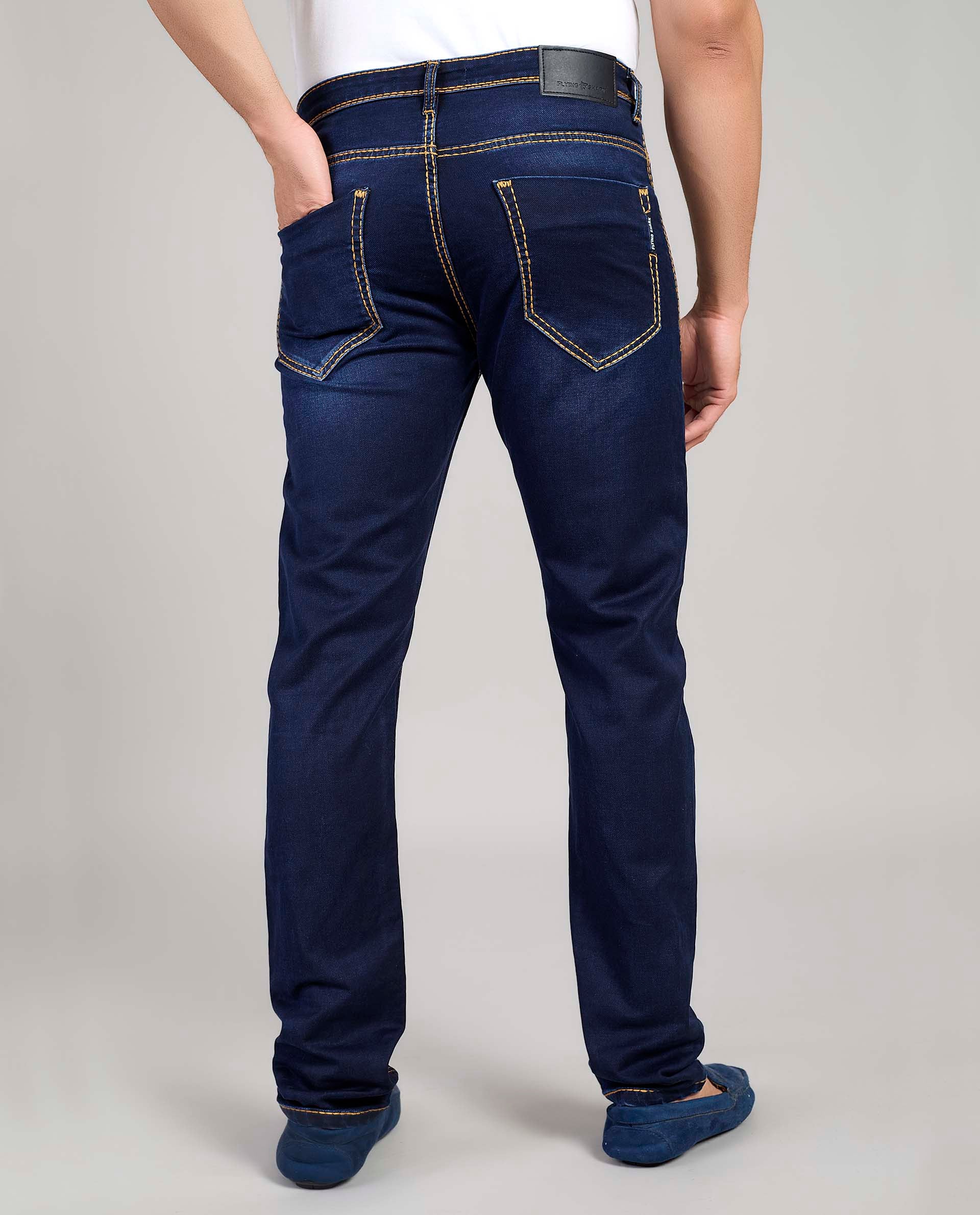 FS 127 Flying Shark Dark Indigo Heavy Stitch Denim Jeans