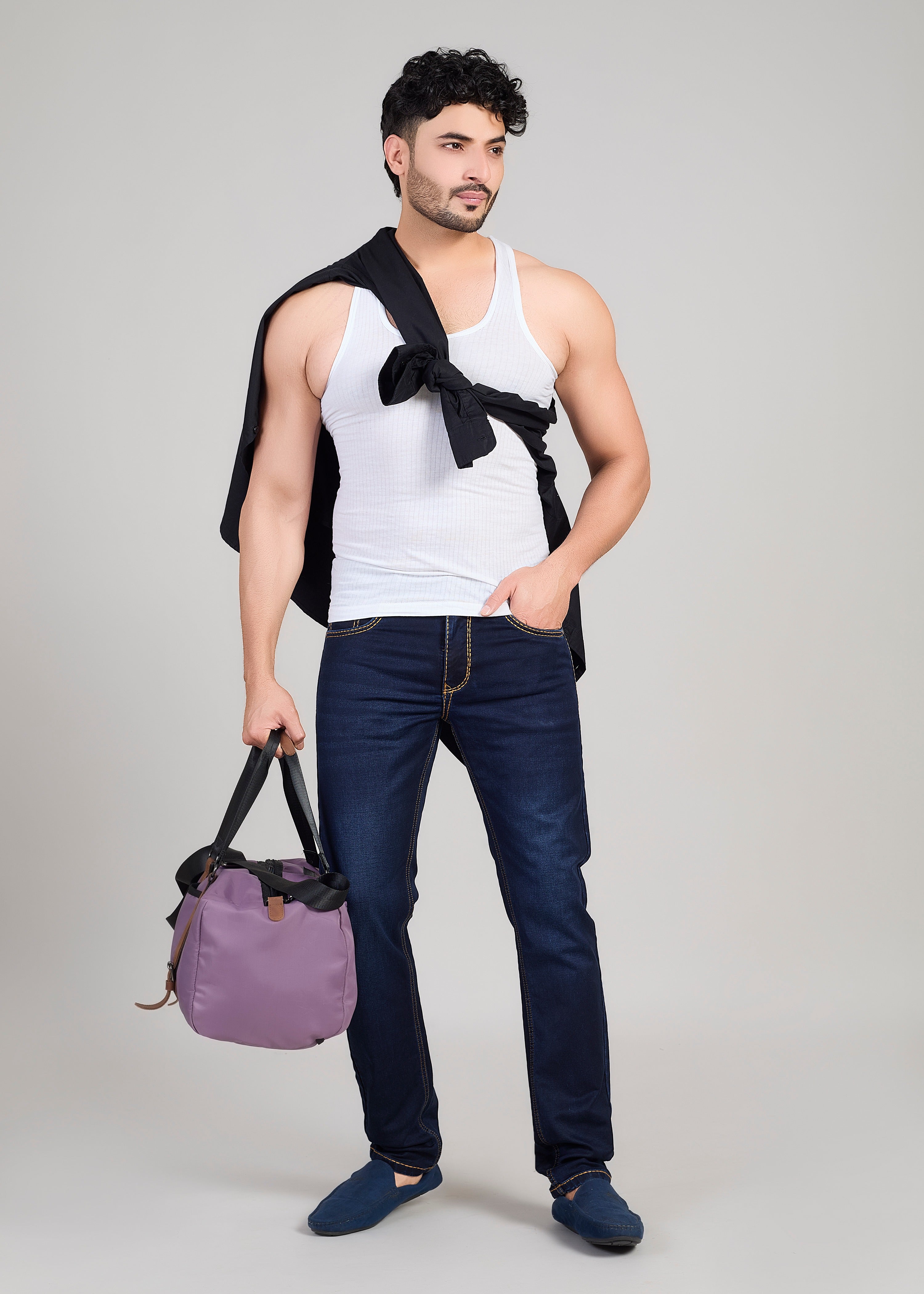 Flying Shark Dark Indigo Heavy Stitch Denim Jeans