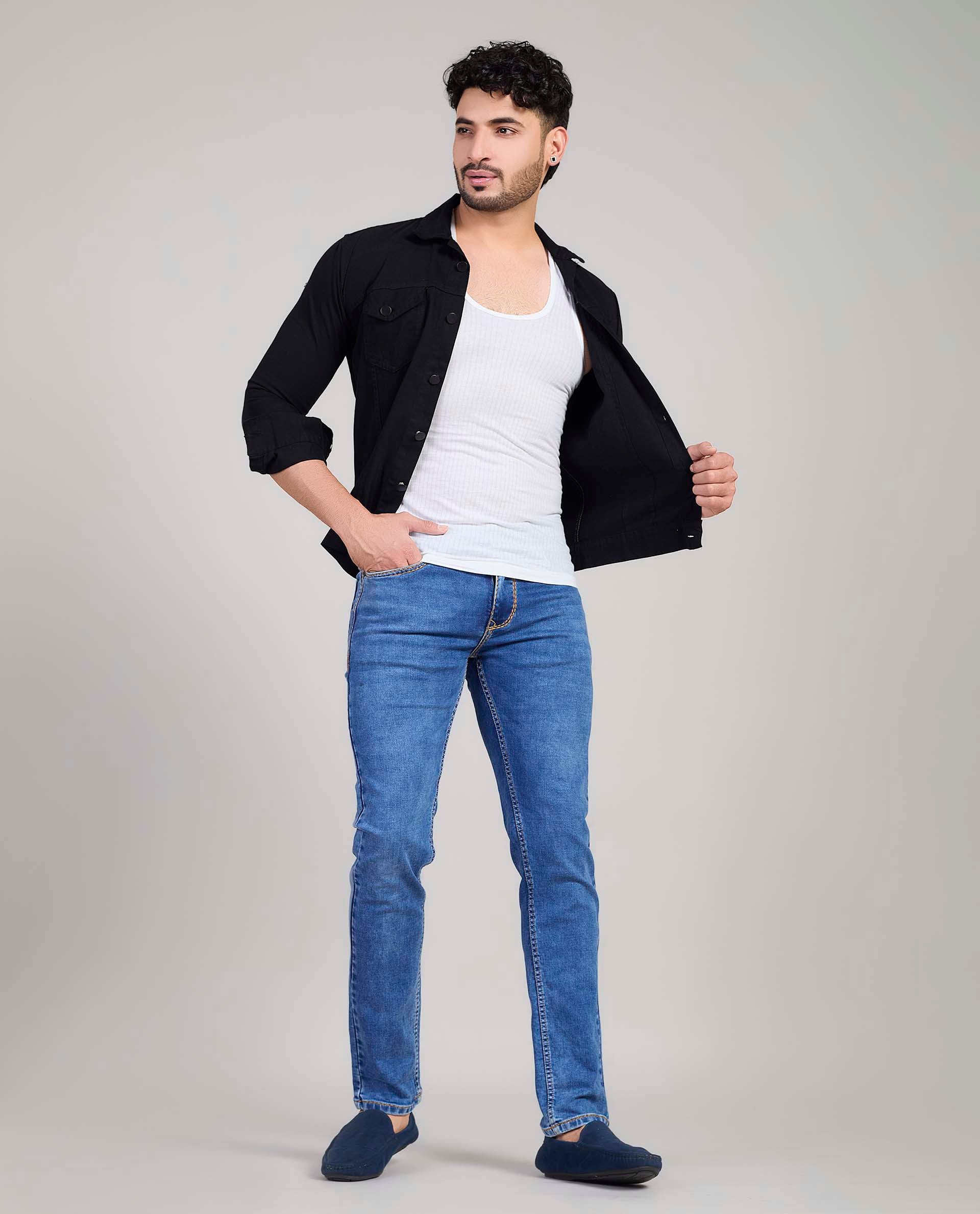 FS 128 Flying Shark Light Blue Heavy Stitch Denim Jeans
