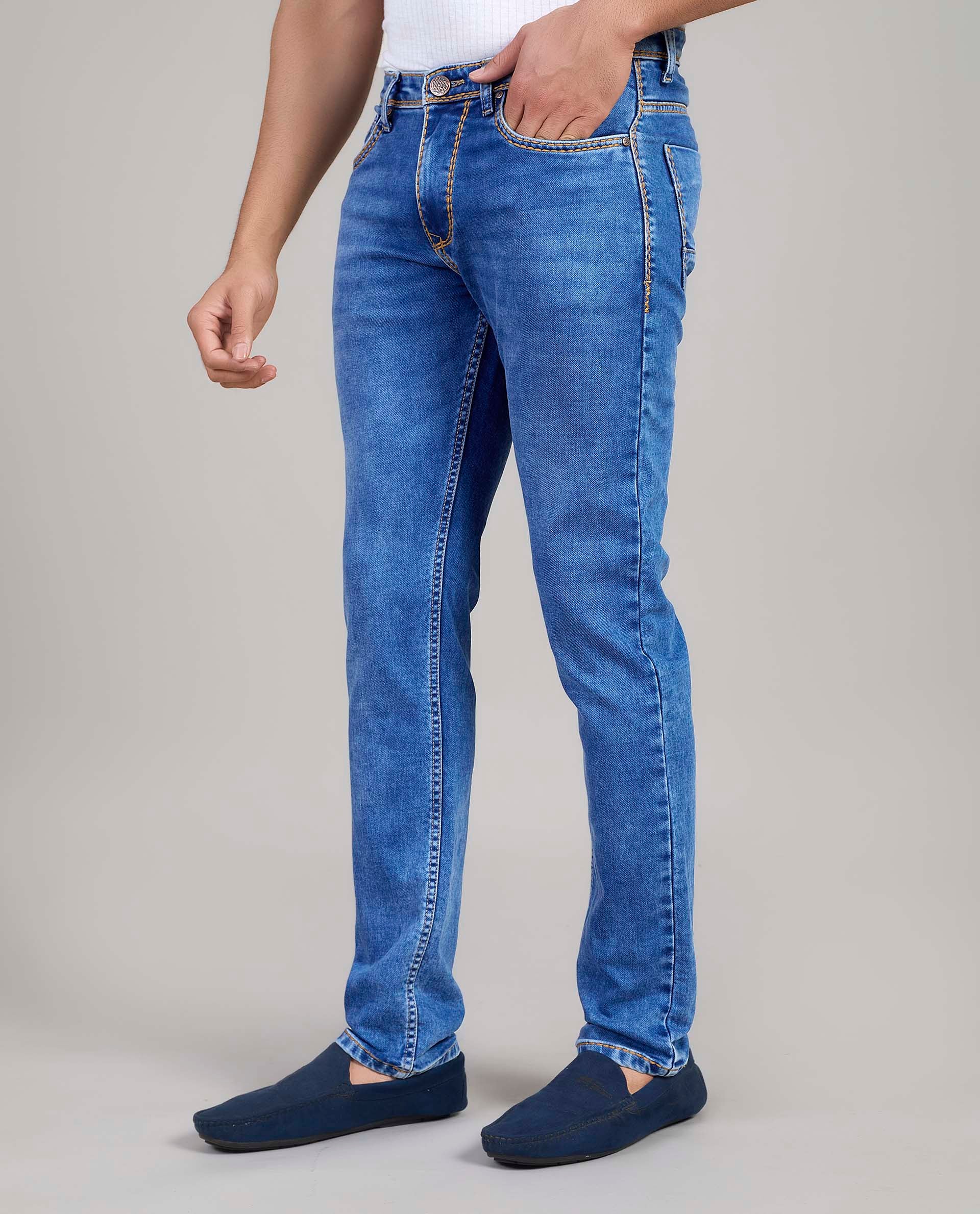 FS 128 Flying Shark Light Blue Heavy Stitch Denim Jeans
