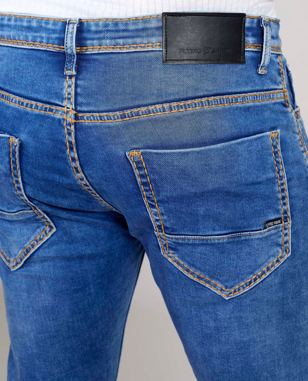 FS 128 Flying Shark Light Blue Heavy Stitch Denim Jeans