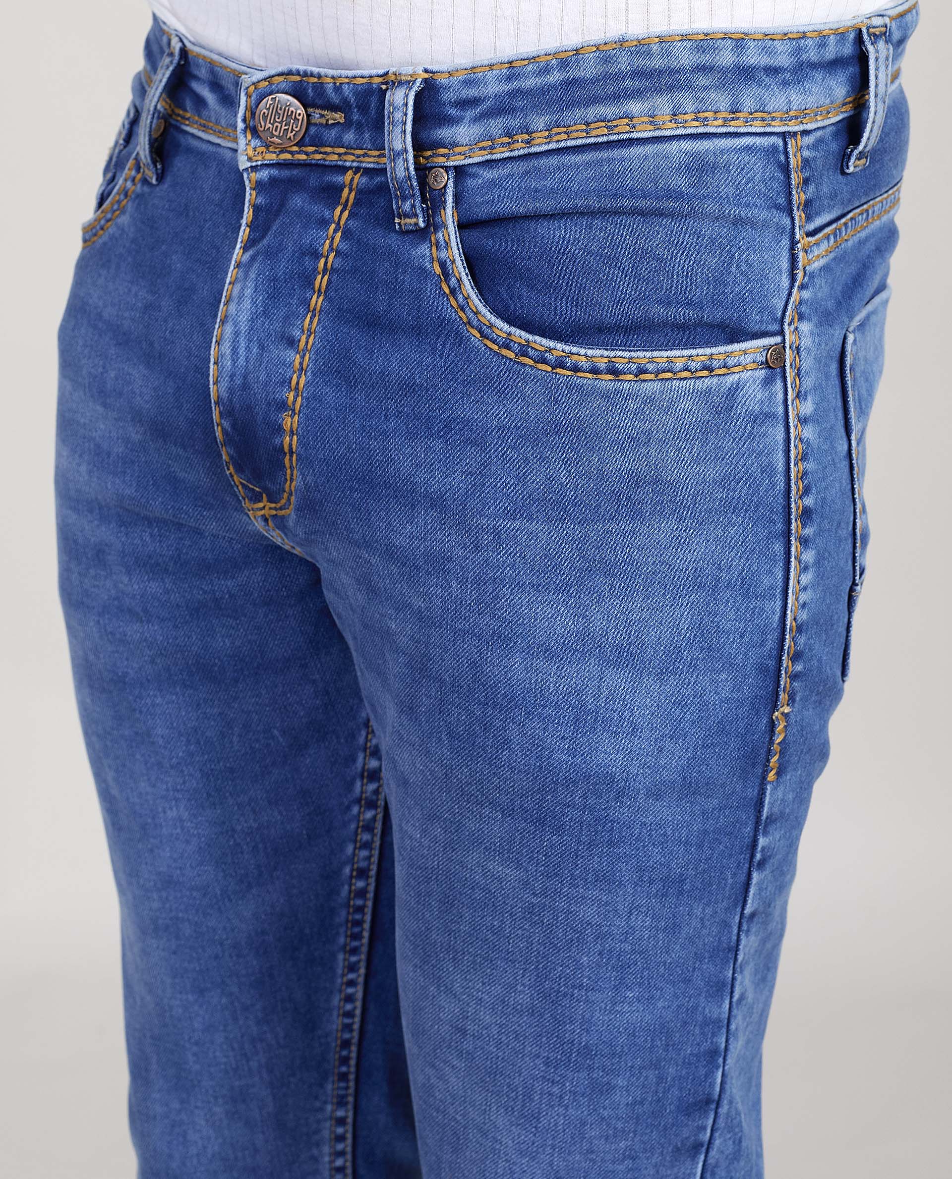 FS 128 Flying Shark Light Blue Heavy Stitch Denim Jeans