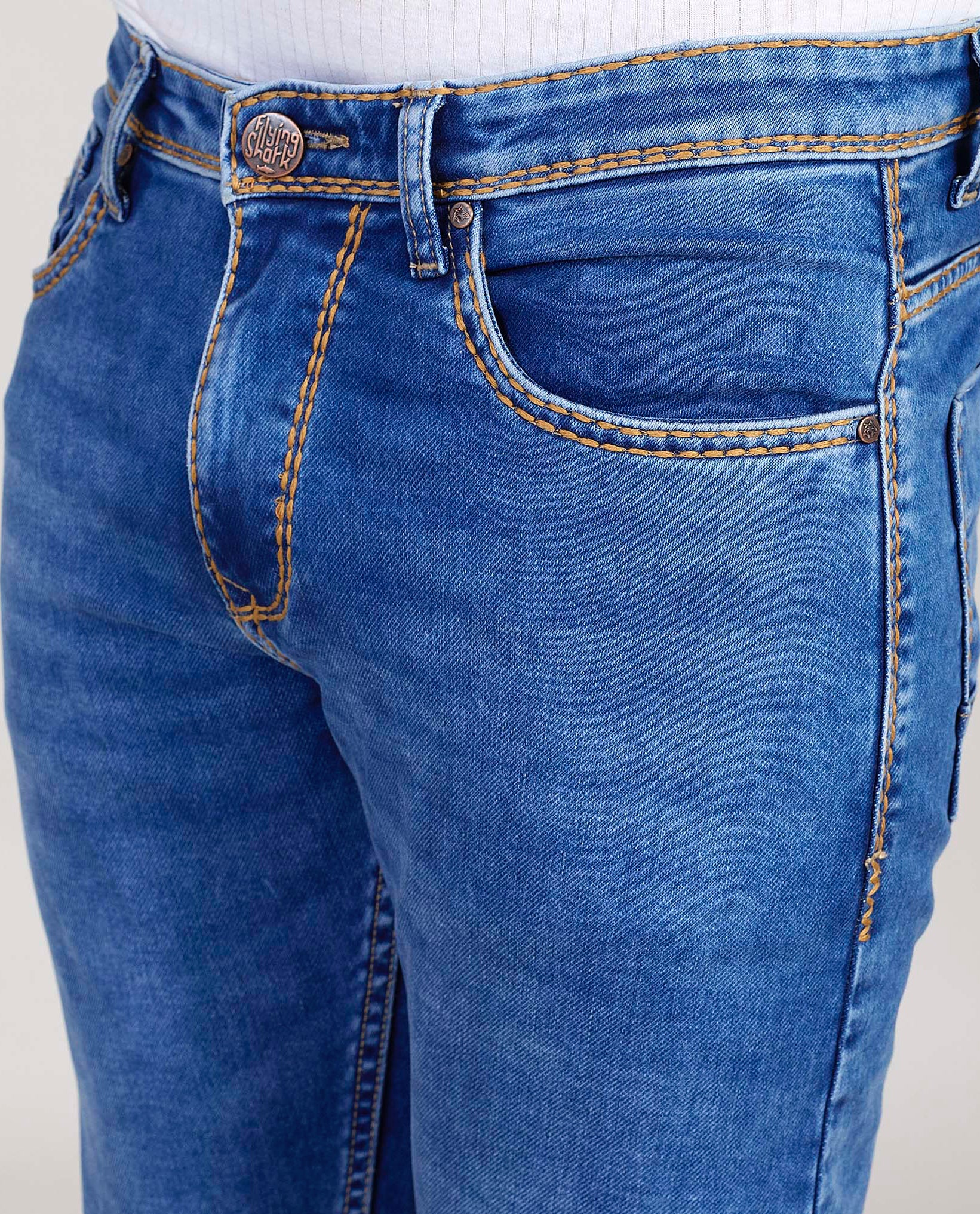 Light Blue Heavy Stitch Denim Jeans