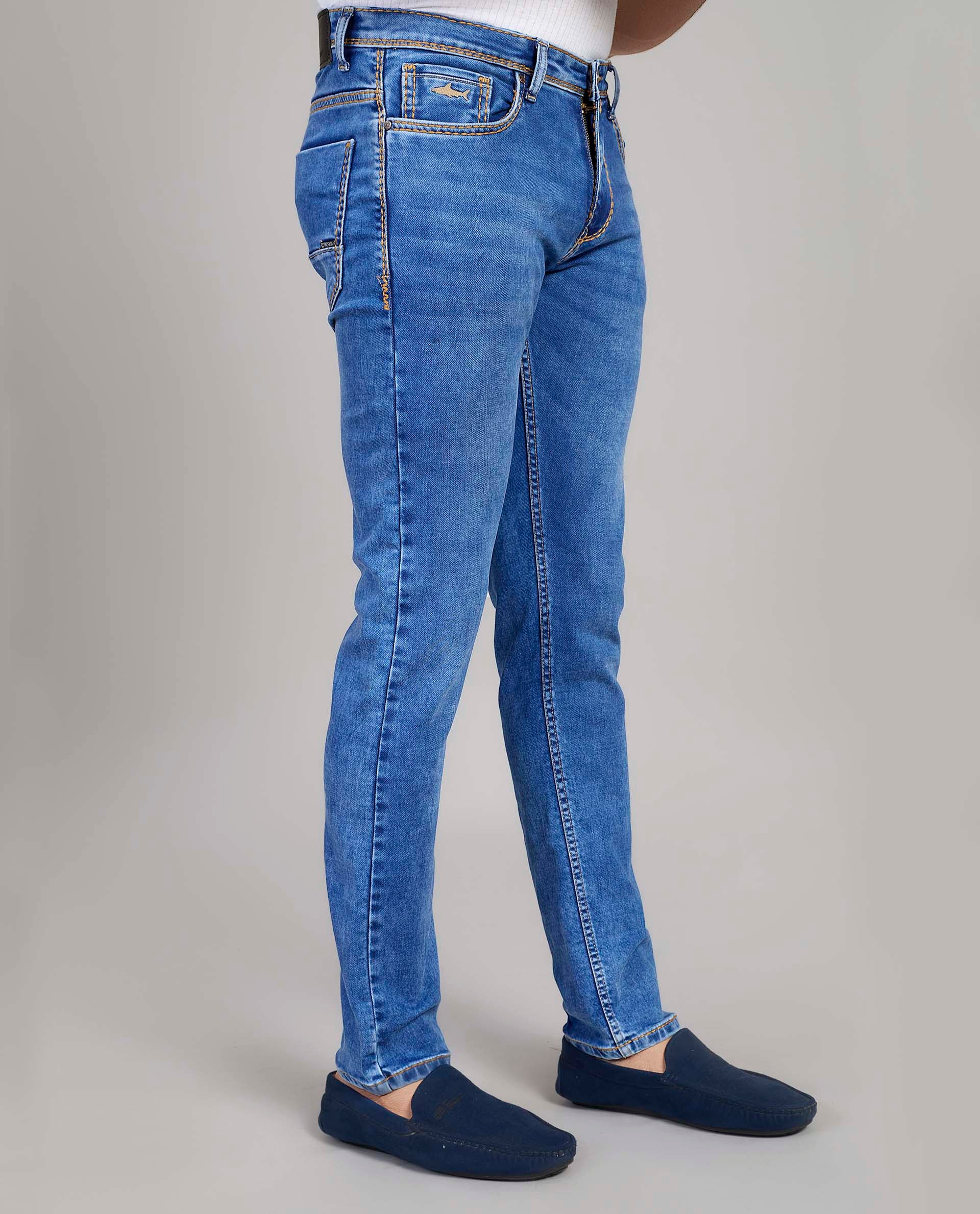 FS 128 Flying Shark Light Blue Heavy Stitch Denim Jeans